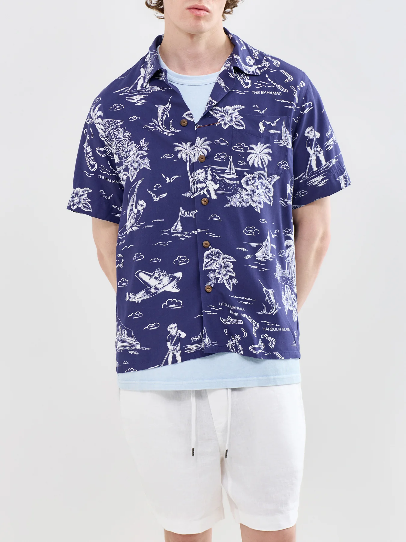 Printed Short Sleeve Shirt Navy - Image 4