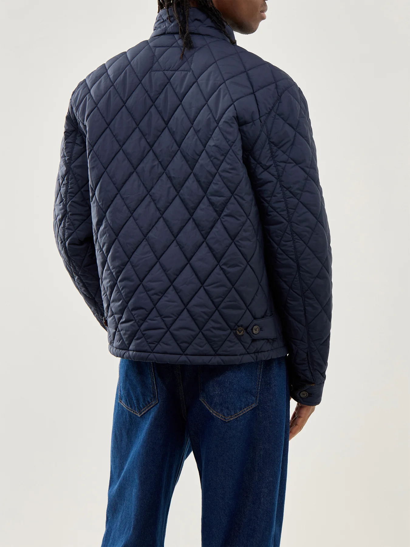Quilted Windbreaker Jacket College Navy - Image 5