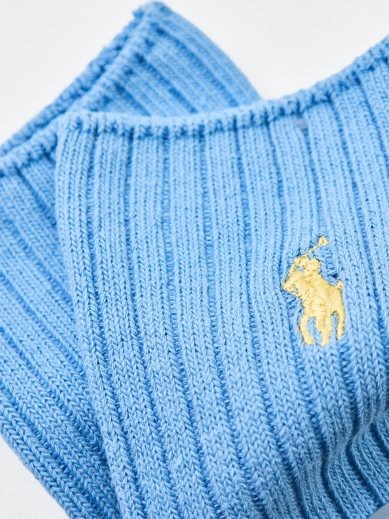 Rib Cotton Crew Socks Blue - Image 2