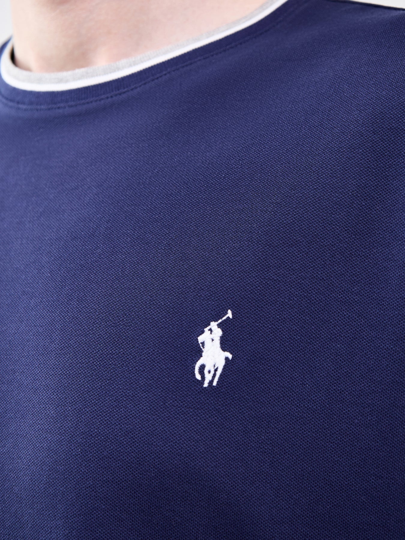 Ringer Pique T-Shirt Navy - Image 3