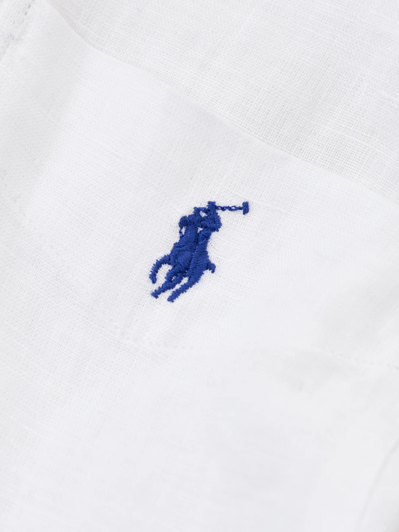 Open Collar Linen Shirt White - Image 3