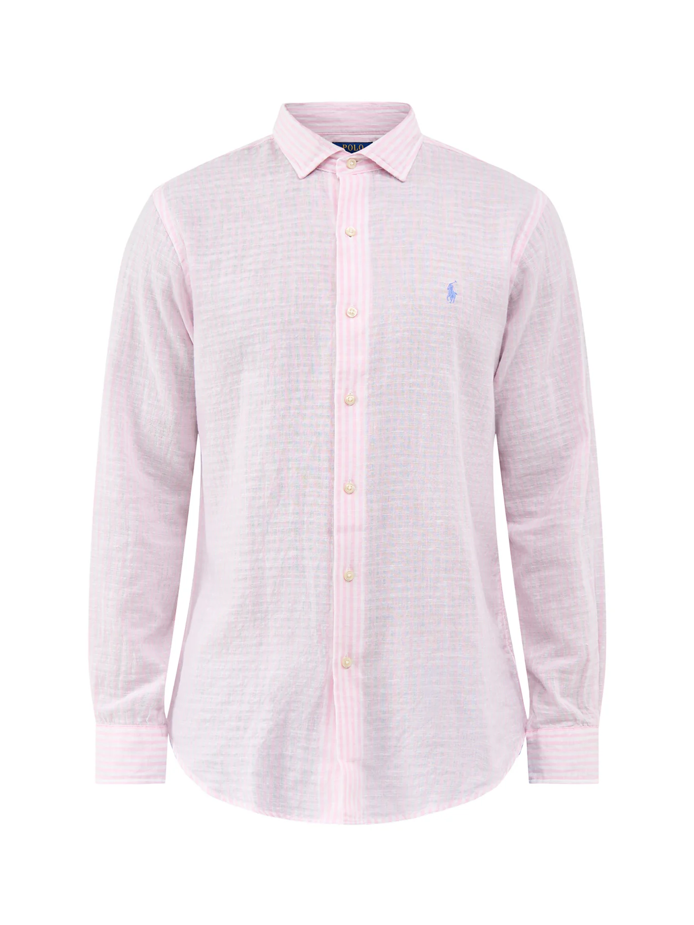 Seersucker Stripe Linen Shirt Pink