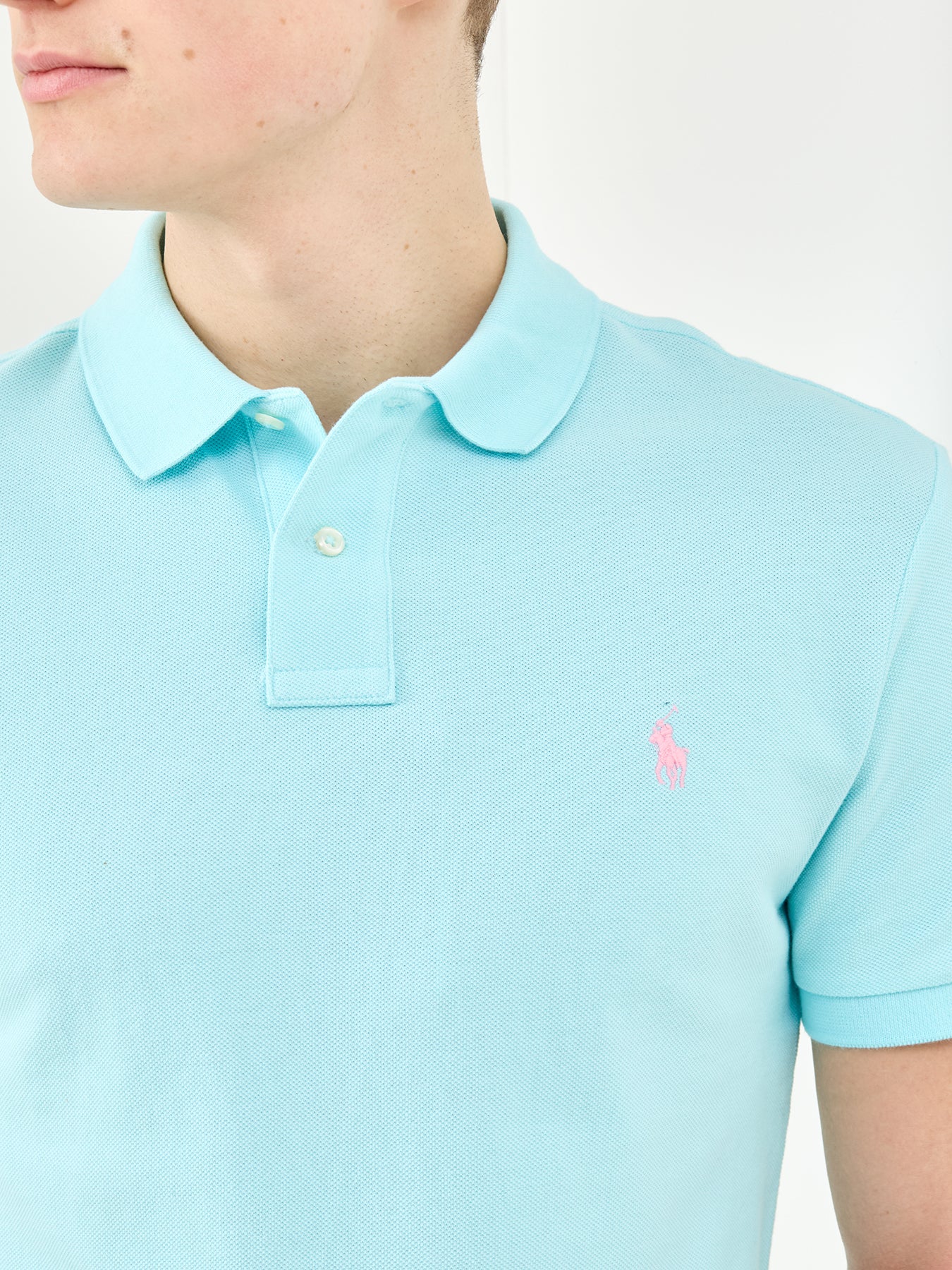 Classic Cotton Polo Shirt Blue - Image 3