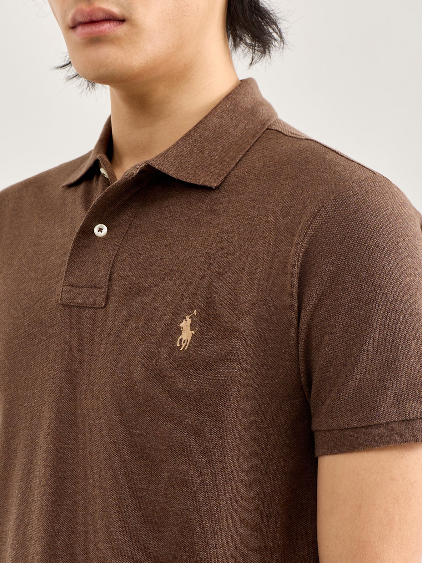 Slim Fit Polo Shirt Brown - Image 3