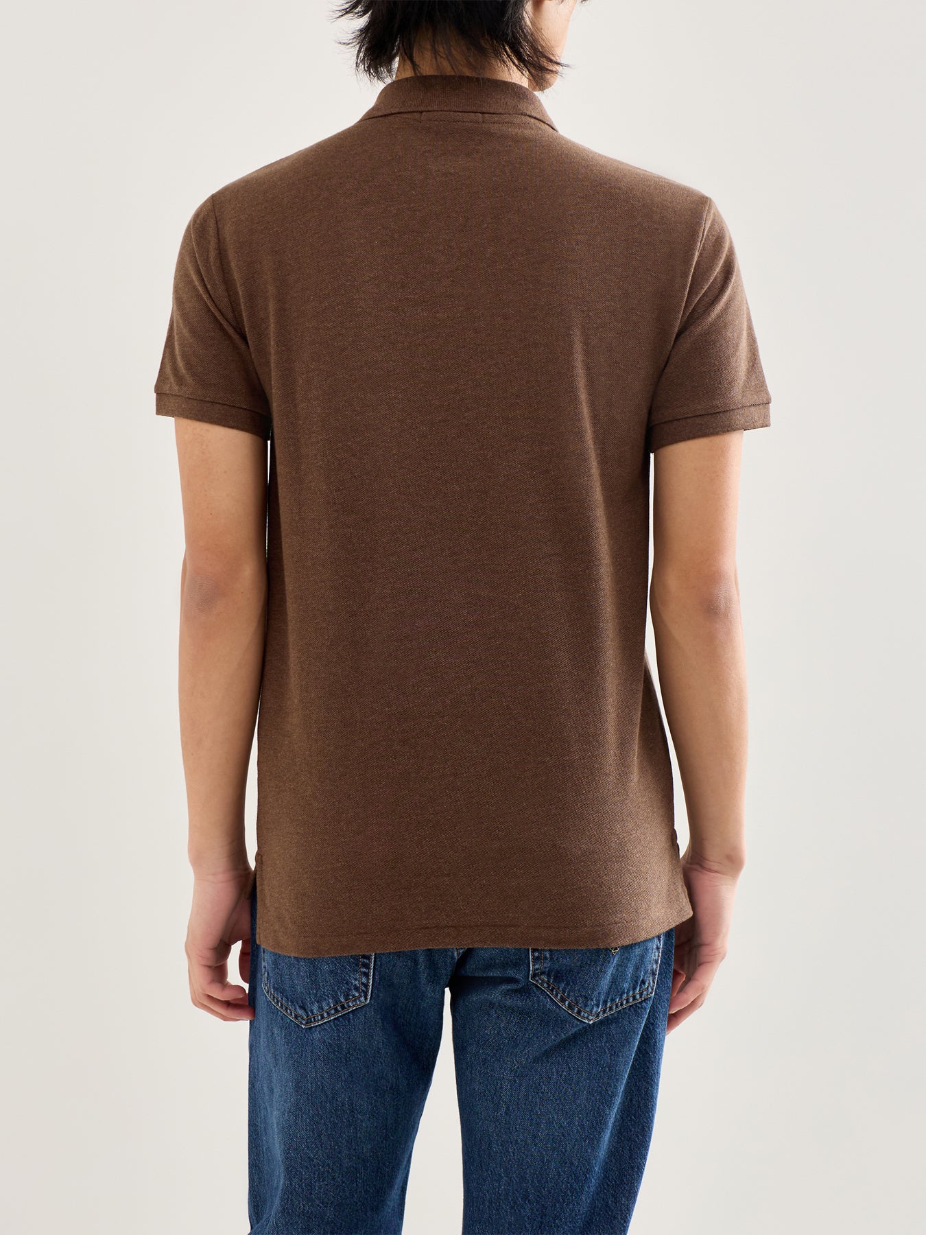 Slim Fit Polo Shirt Brown - Image 5