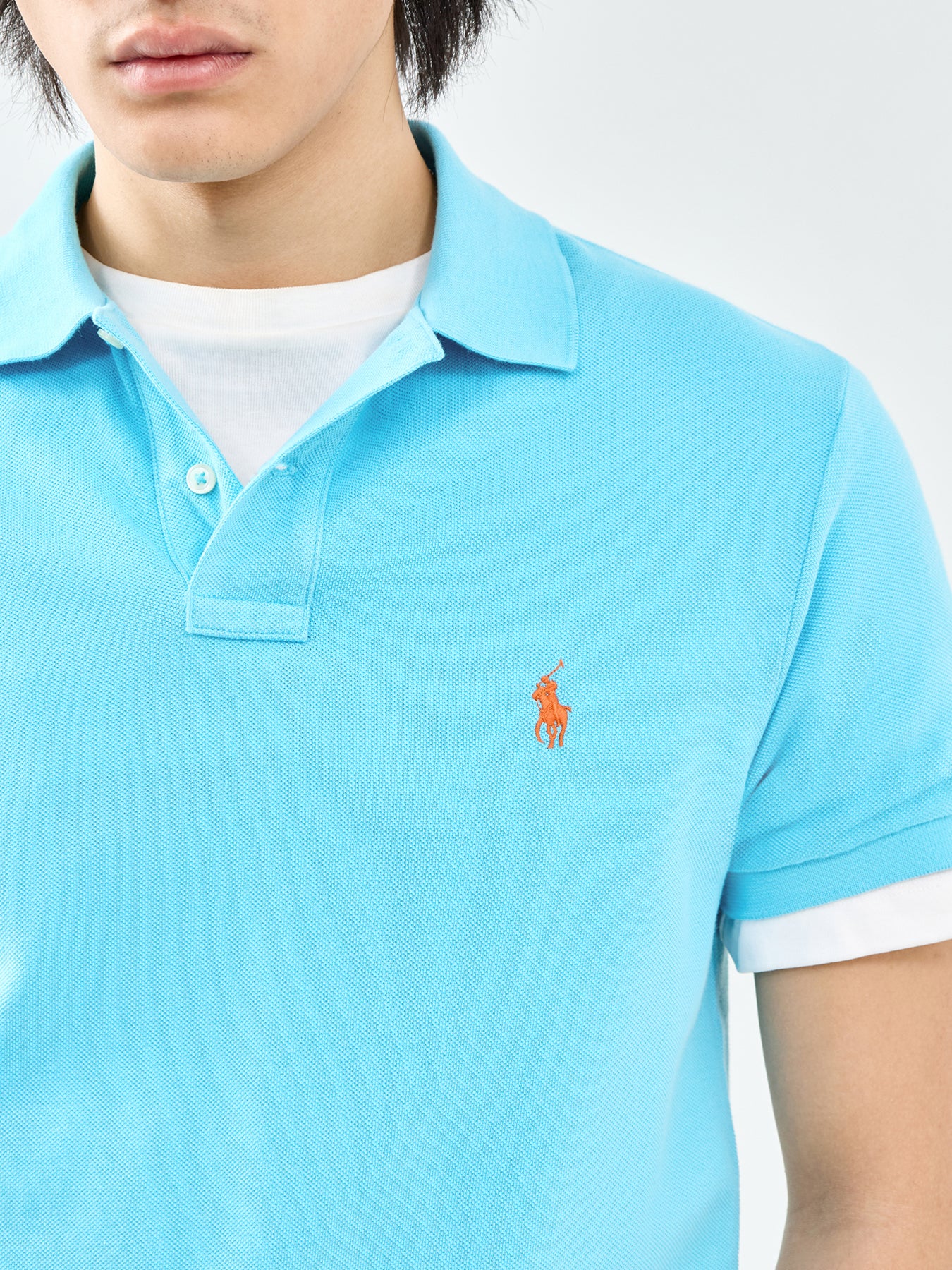 Slim Fit Polo Shirt Blue - Image 3