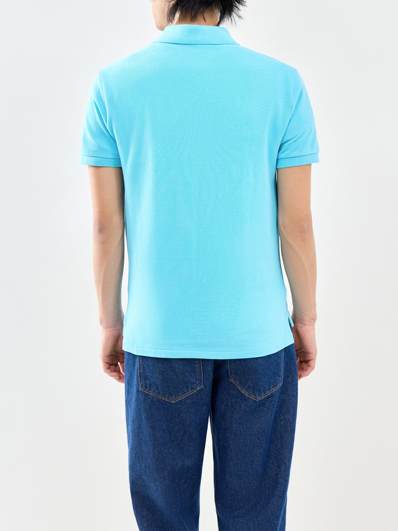 Slim Fit Polo Shirt Blue - Image 5