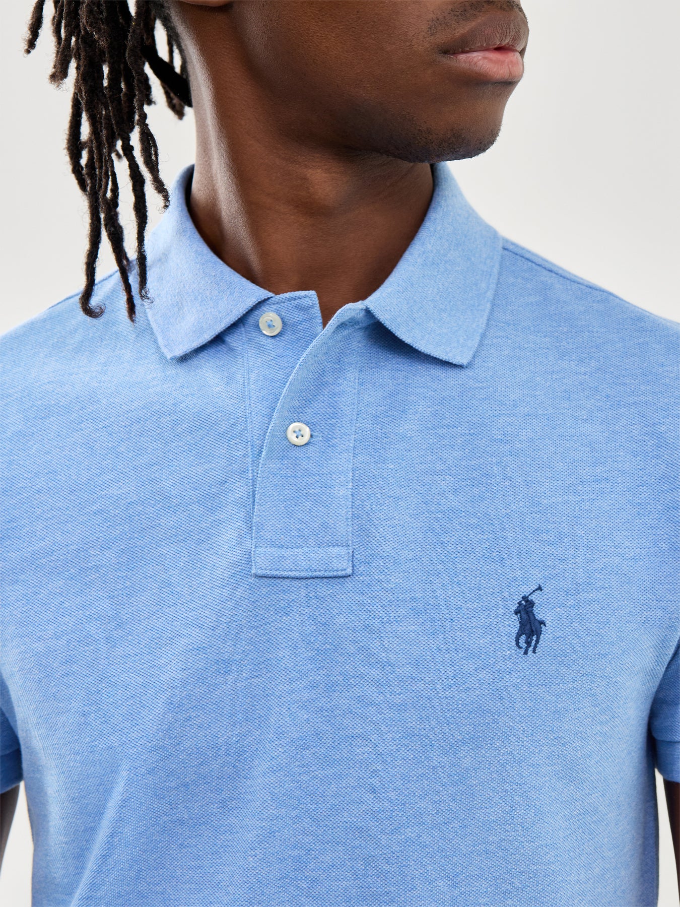 Slim Fit Polo Top Soft Royal Heather - Image 3