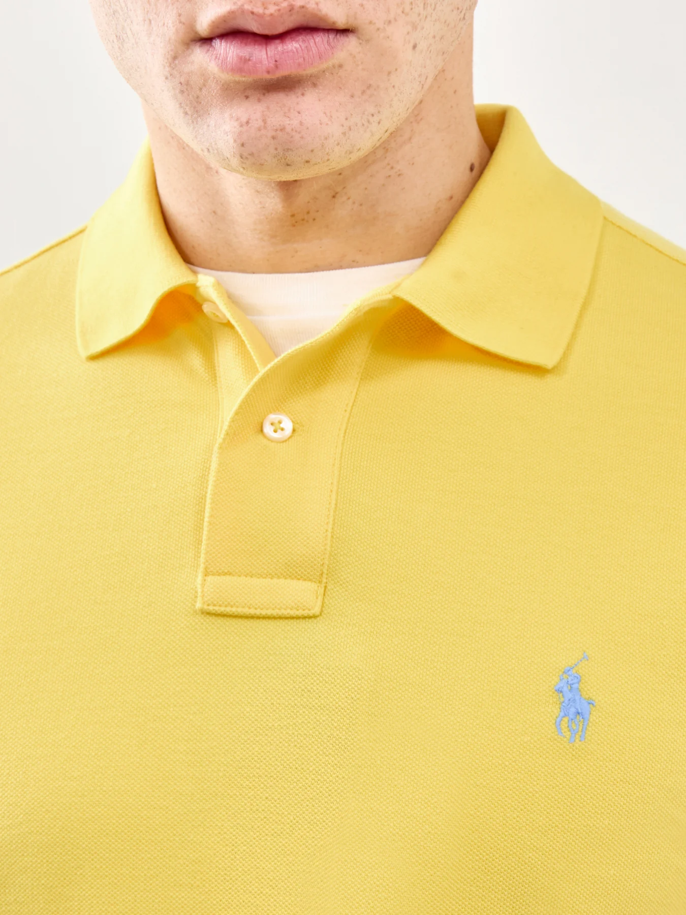 Slim Fit Polo Shirt Yellow - Image 3