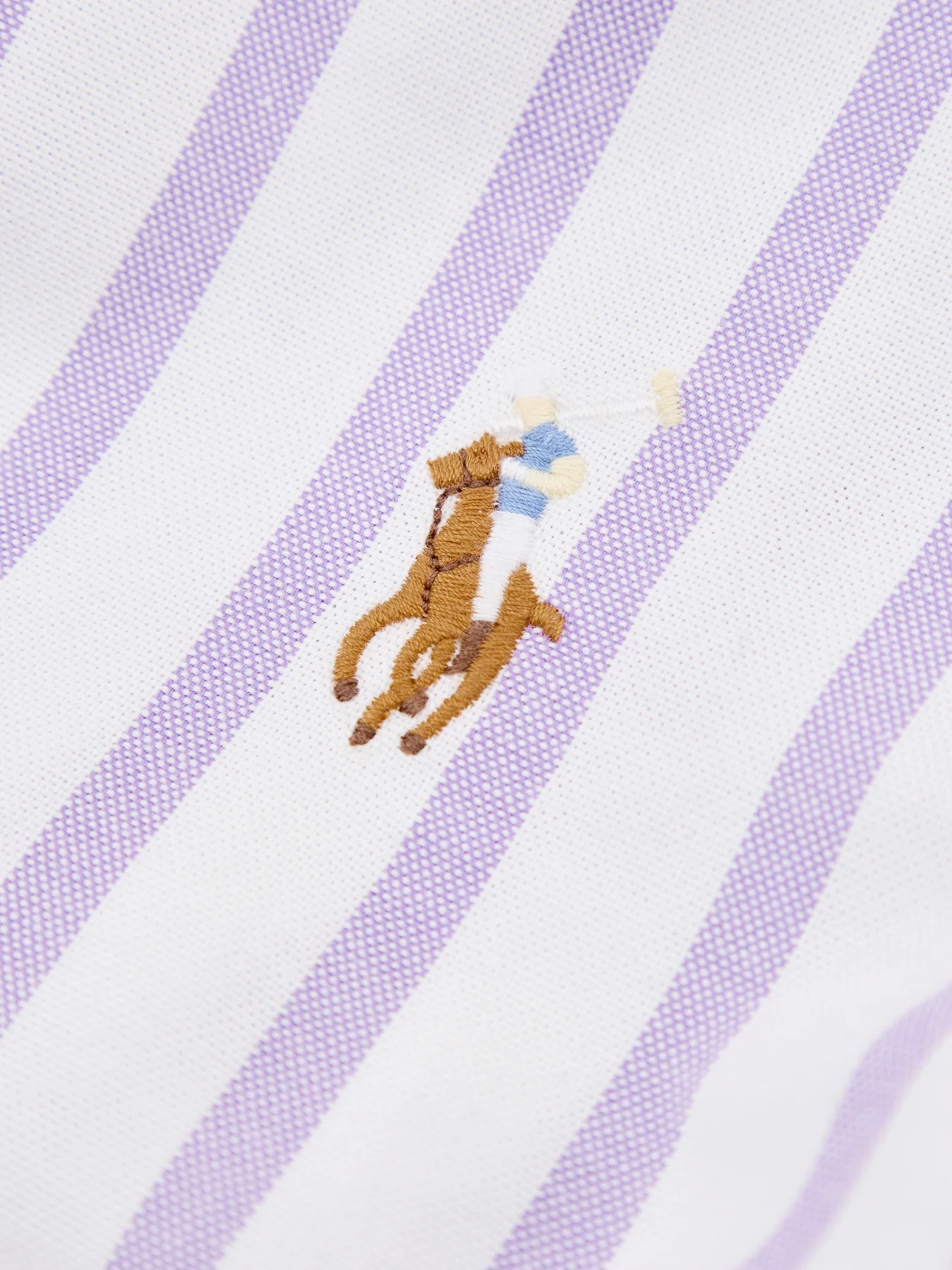 Slim Fit Stripe Oxford Shirt Purple - Image 3