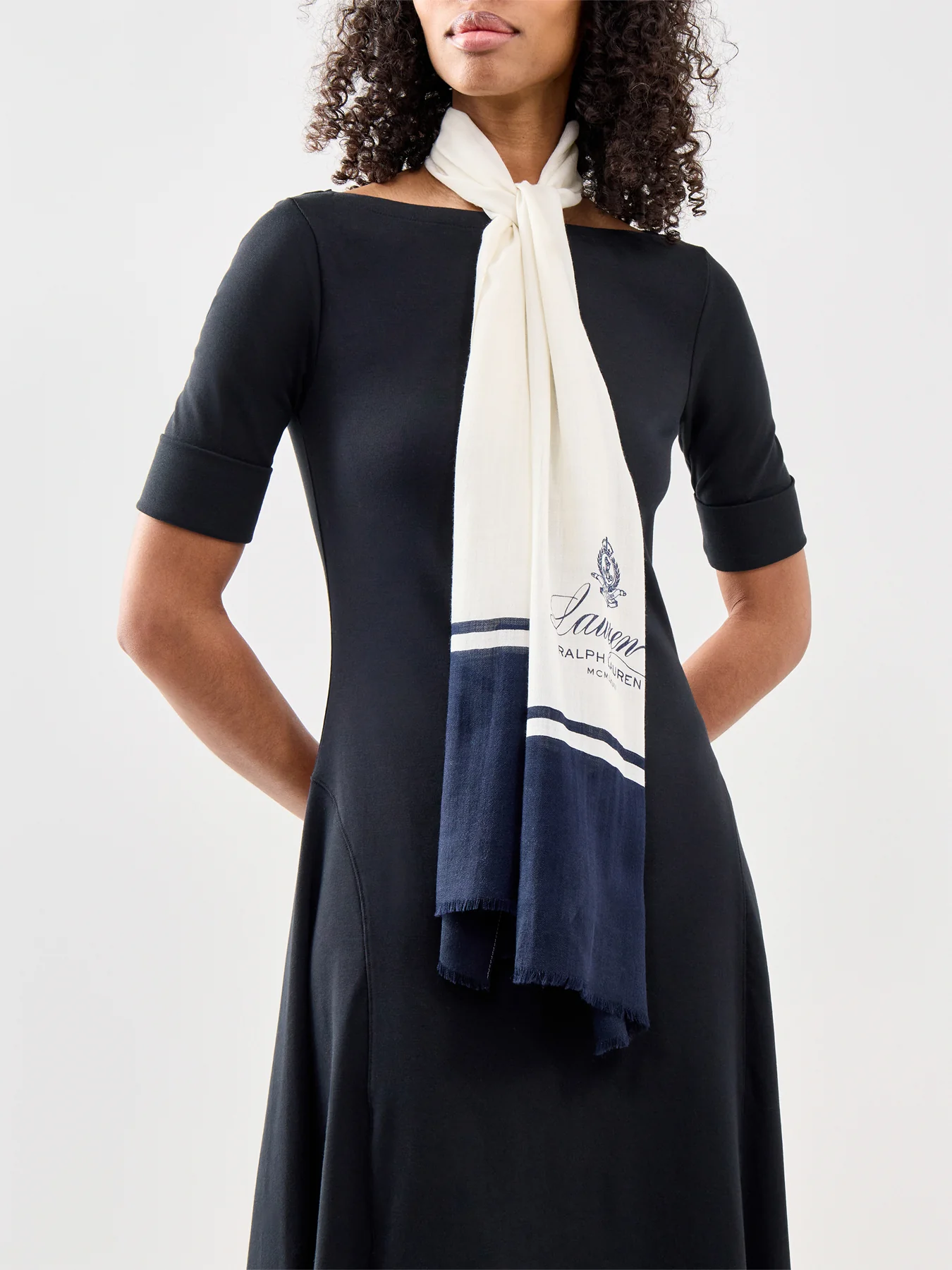 Wool Silk Scarf Cream - Image 2
