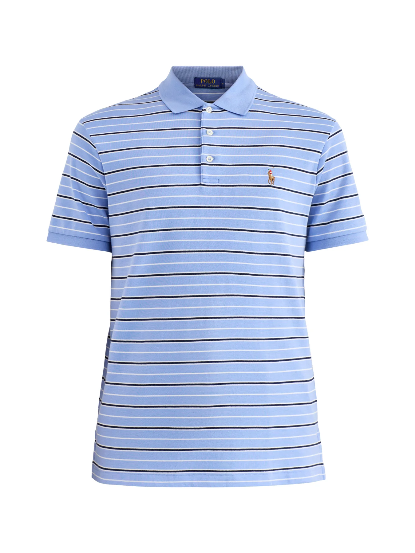 Striped Interlock Polo Top Blue