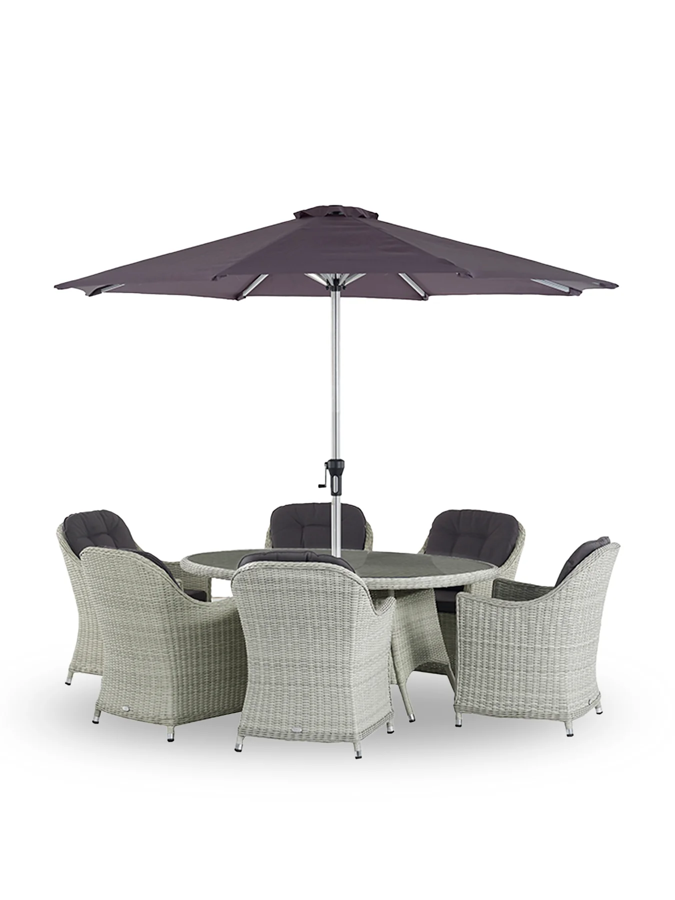 Monterey 6-Seater Rattan Garden Dining Set Grey