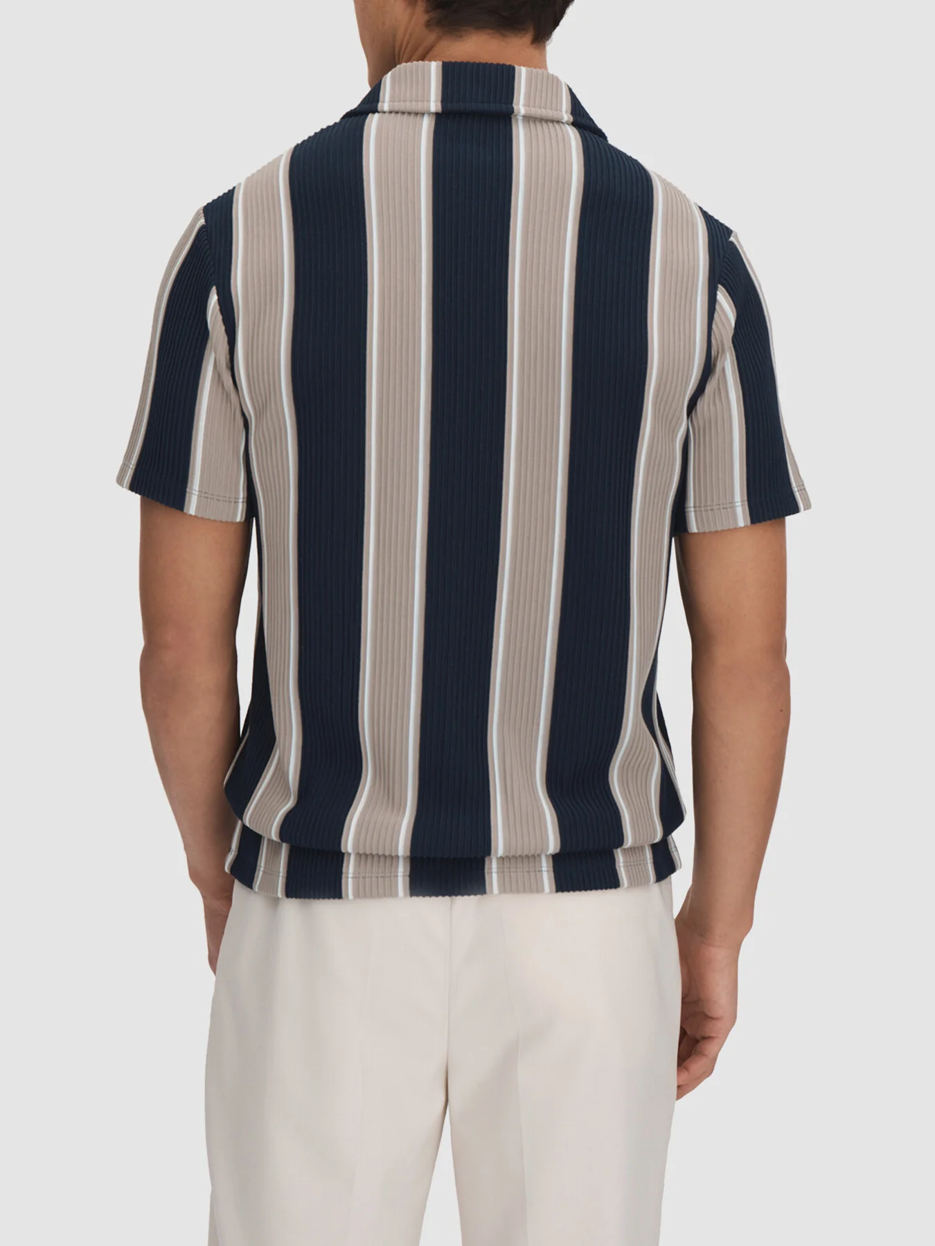 Alton Slim Fit Ribbed Cuban Collar Shirt - Image 2