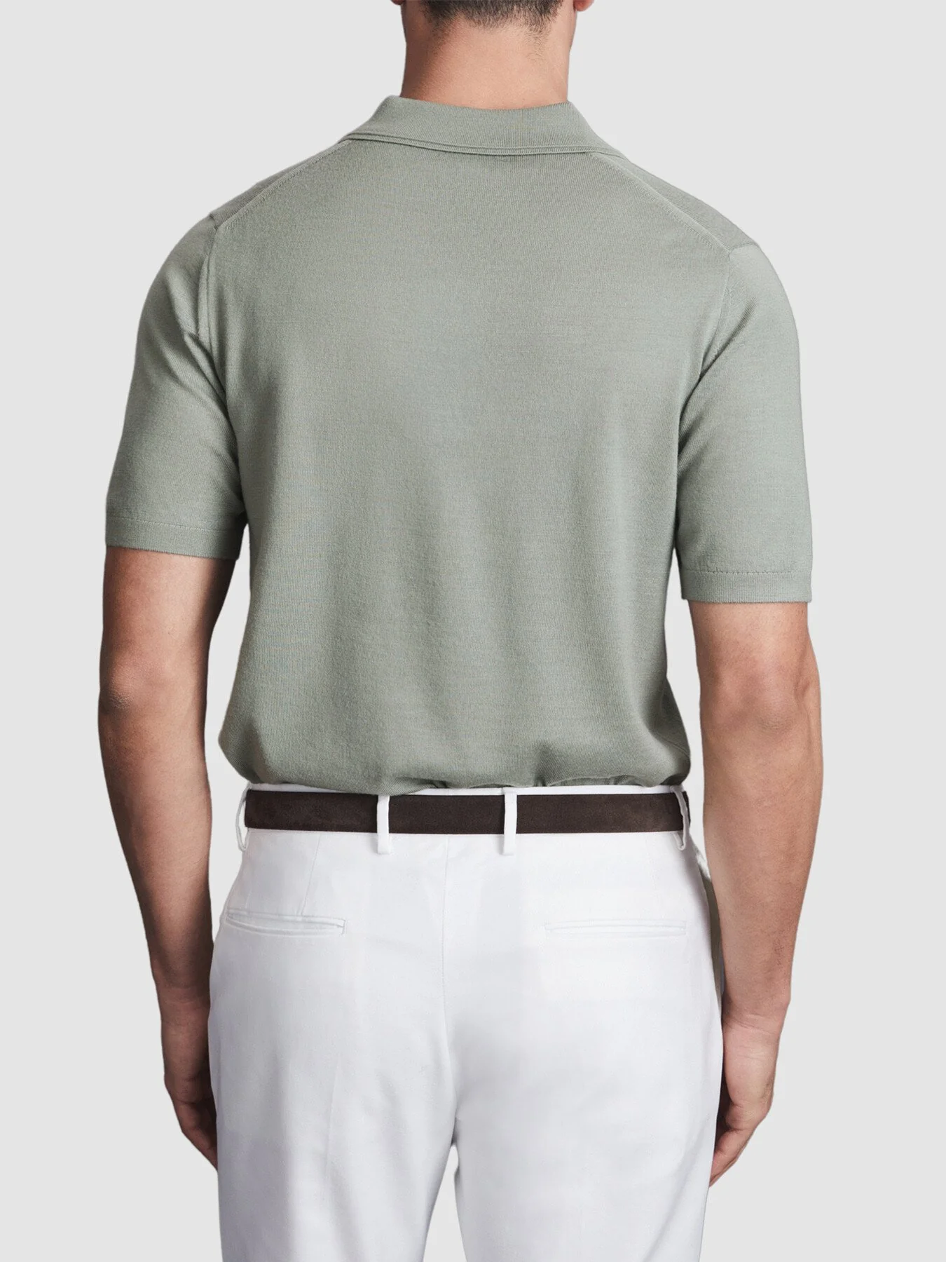 Duchie Merino Wool Open Collar Polo Shirt - Image 2