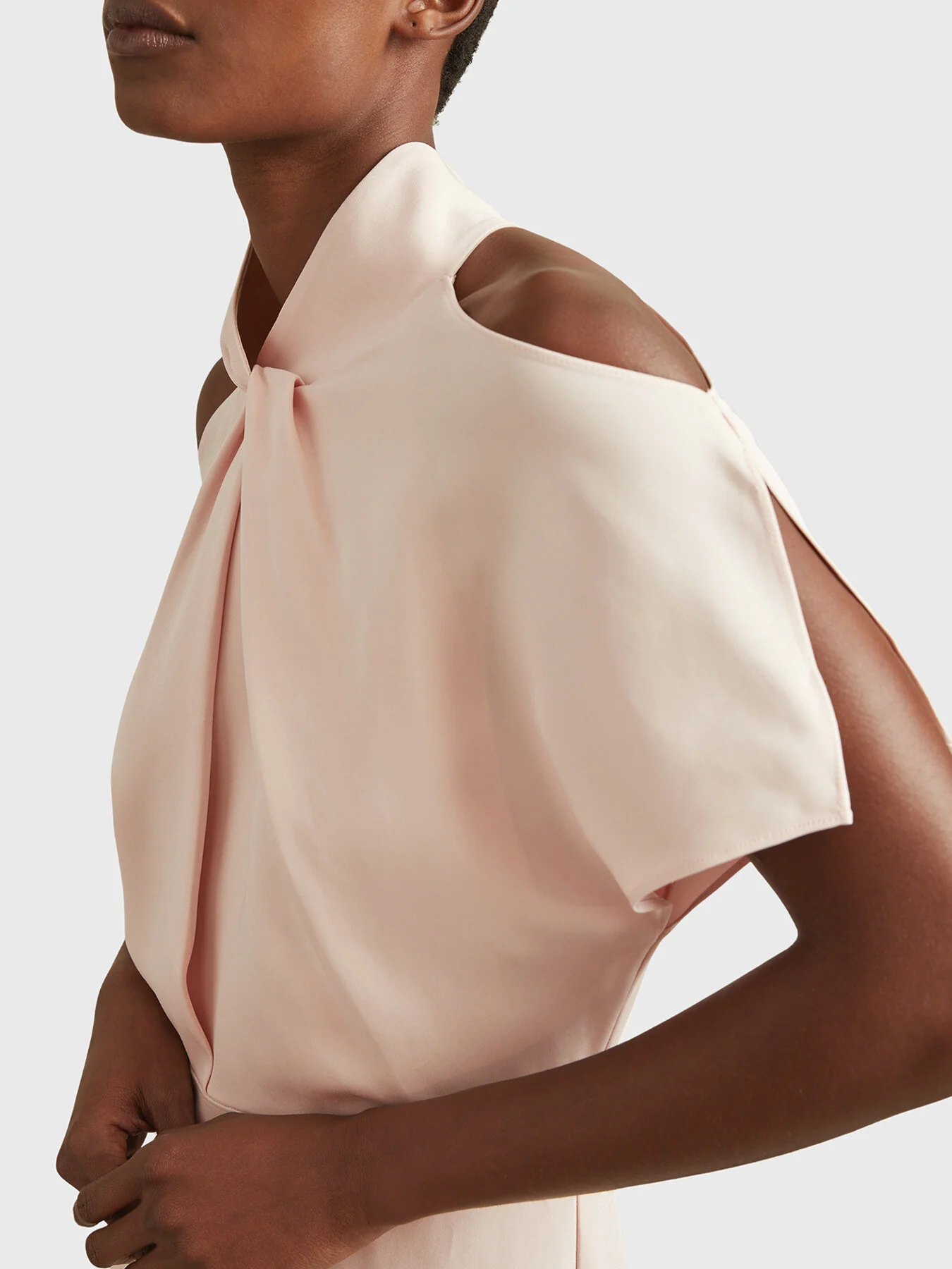 Andressa Twist Neck Cut-Out Midi Dress - Image 4