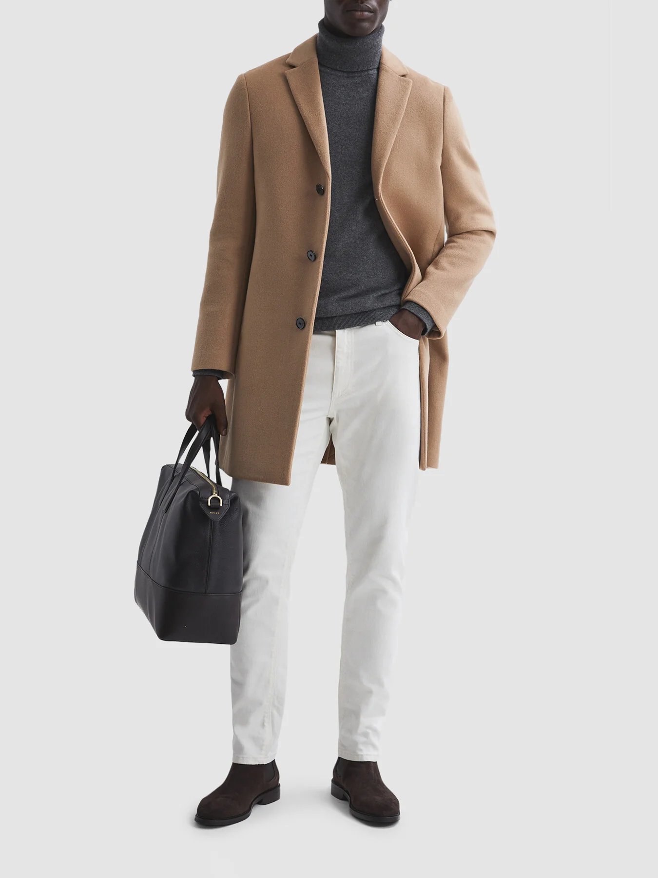 Gable Single Breasted Wool Overcoat - Image 4