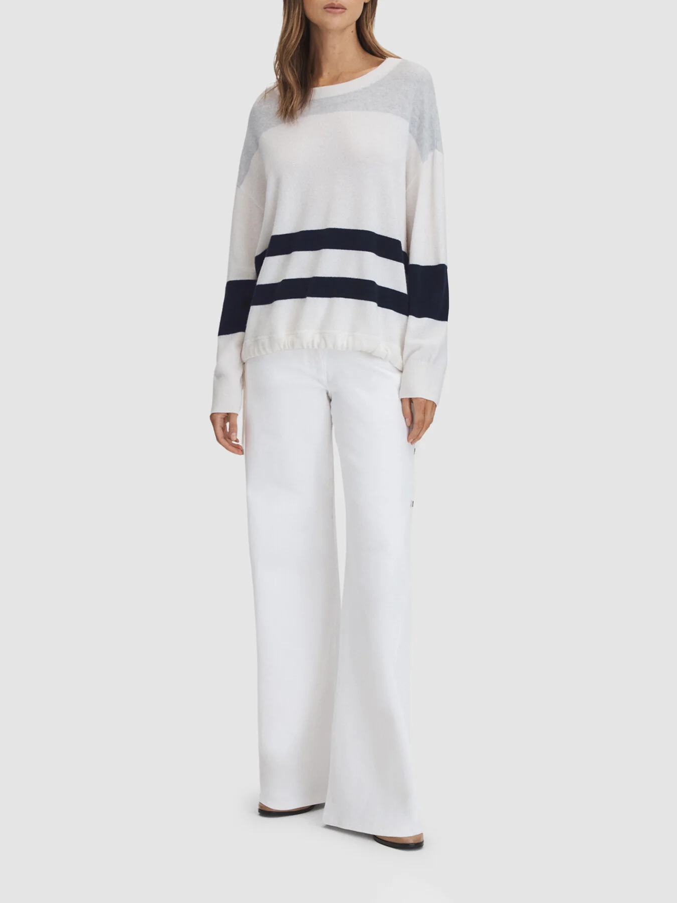 Allegra Wool Blend Striped Crew Neck Jumper - Image 4