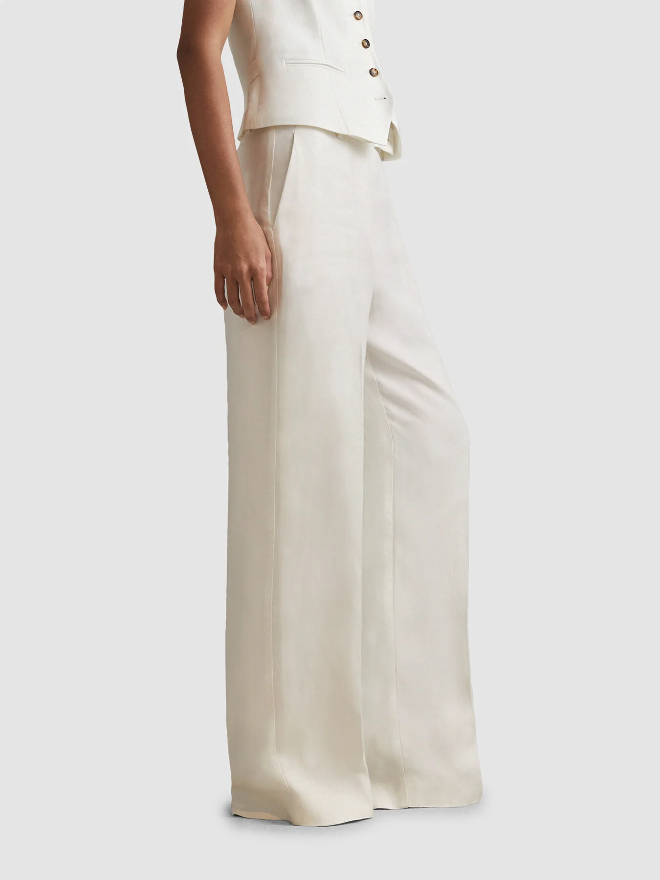 Lori Viscose-Linen Wide Leg Suit Trousers - Image 2