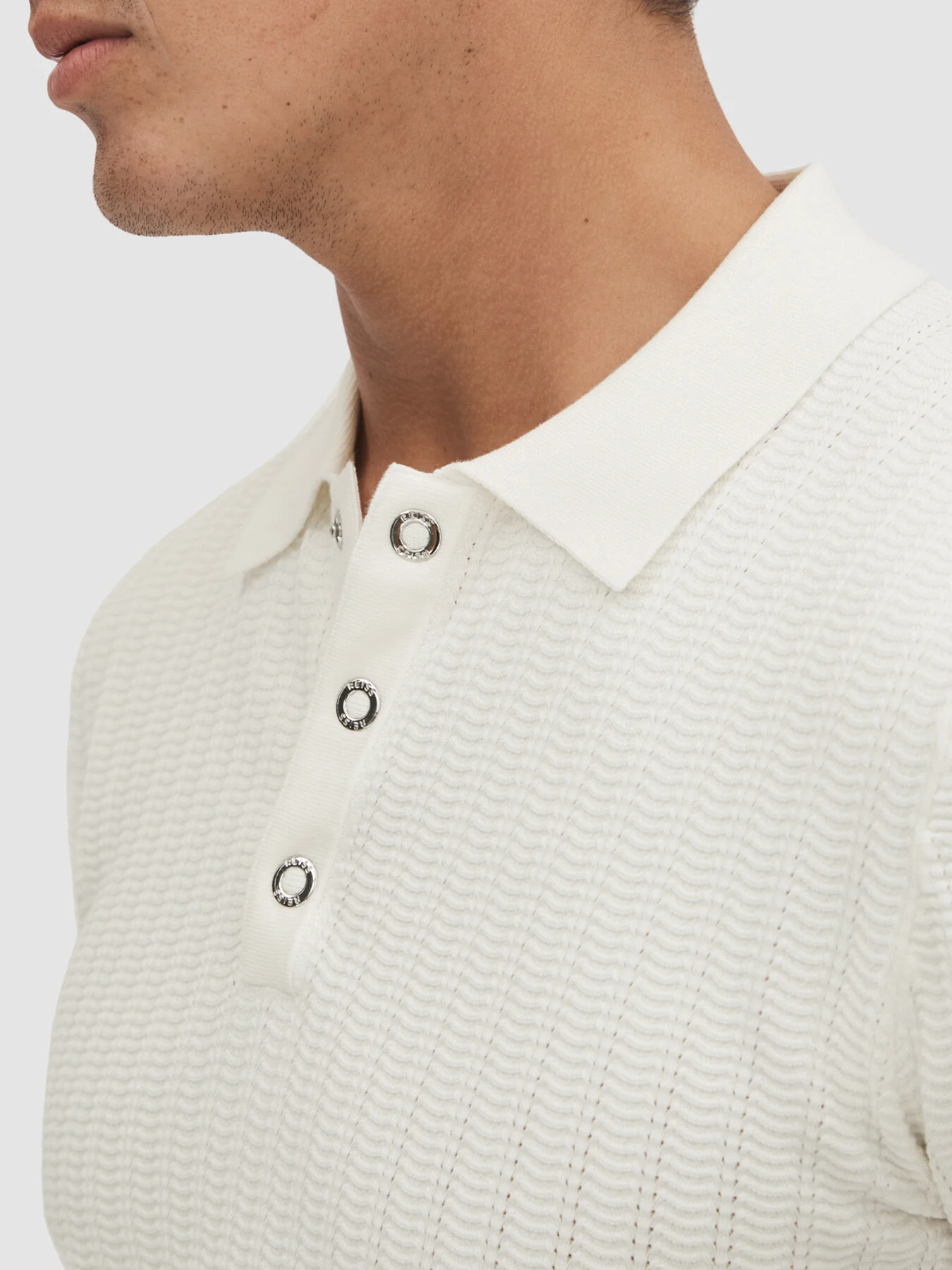 Pascoe Textured Modal Blend Polo Shirt - Image 3