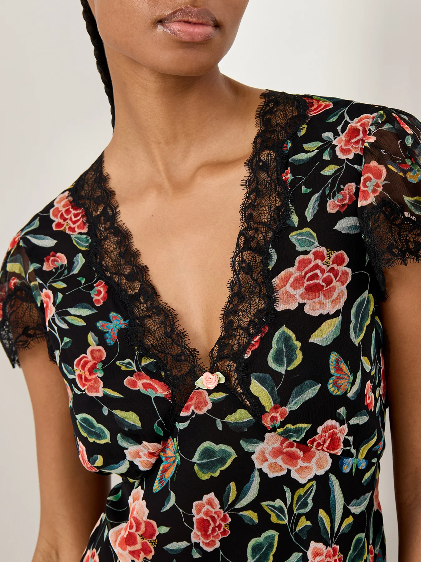 Clarice Midi Dress Butterfly Floral Print - Image 3