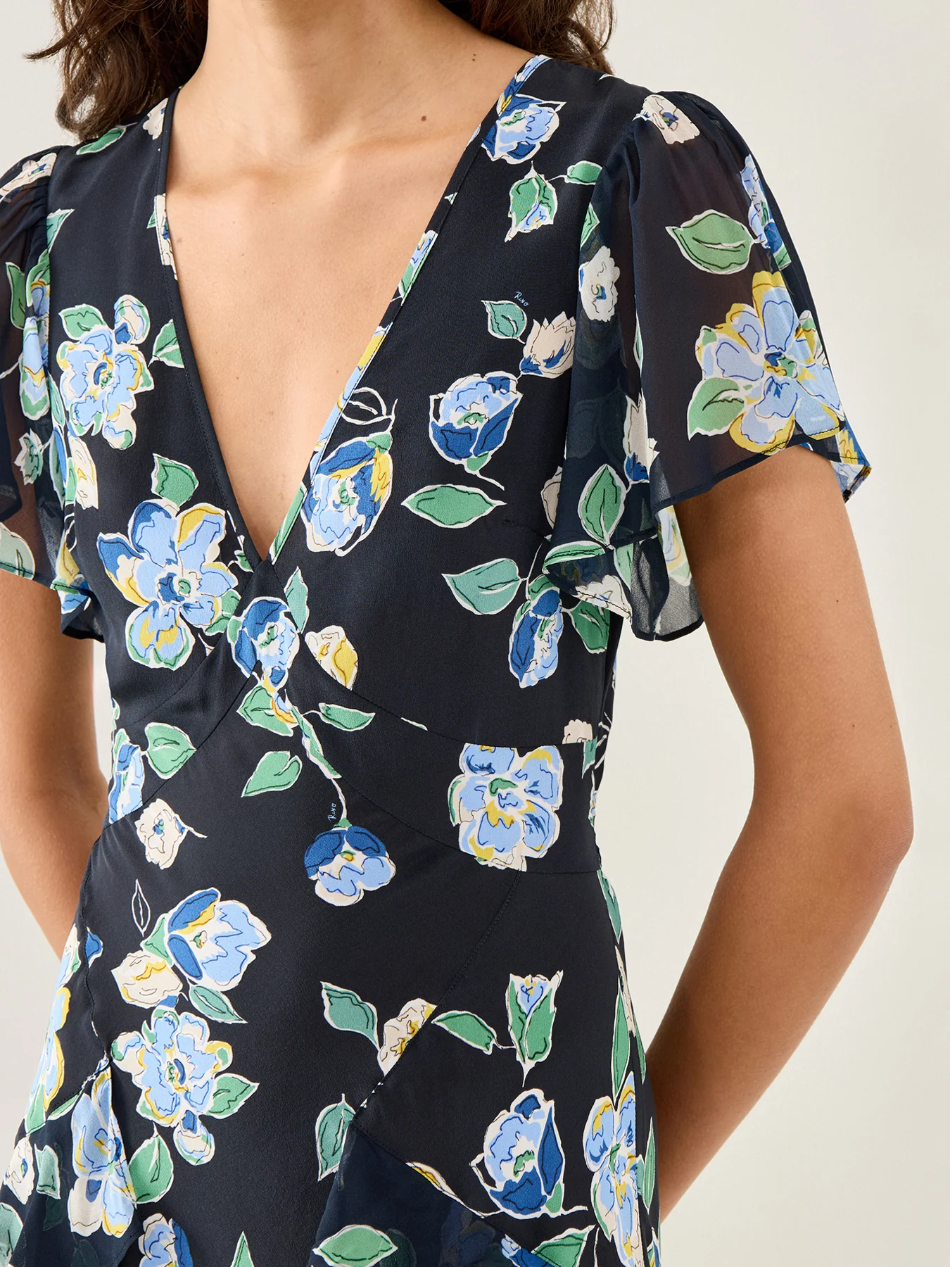 Evie Dress Kimmie Floral Navy - Image 3