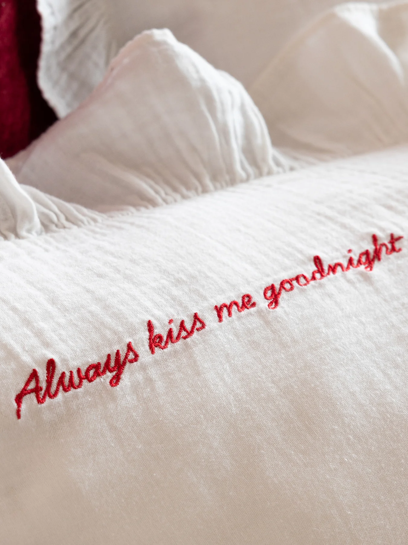 Love Note Frill Double Duvet Set Cream - Image 2