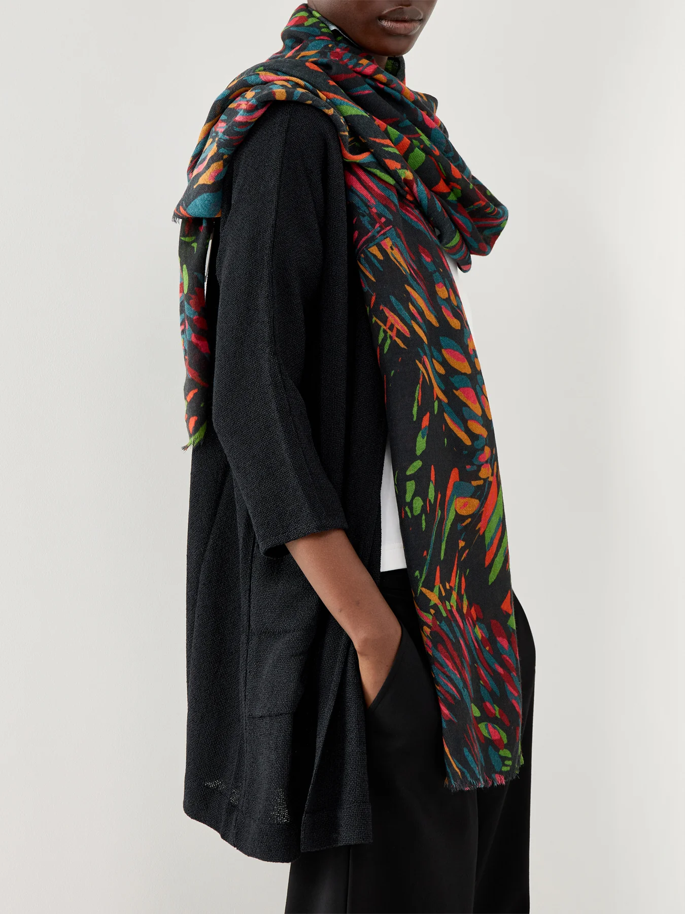 Bright Scattered Wings Print Scarf Multi - Image 2