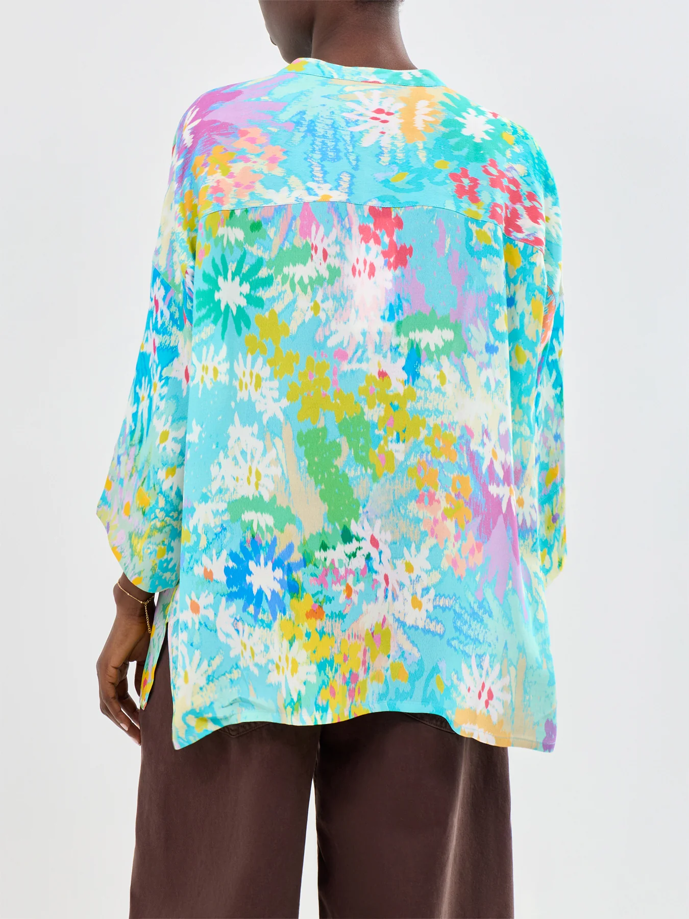 Dreamy Floral Oasis Long Sleeve Shirt Blue - Image 5