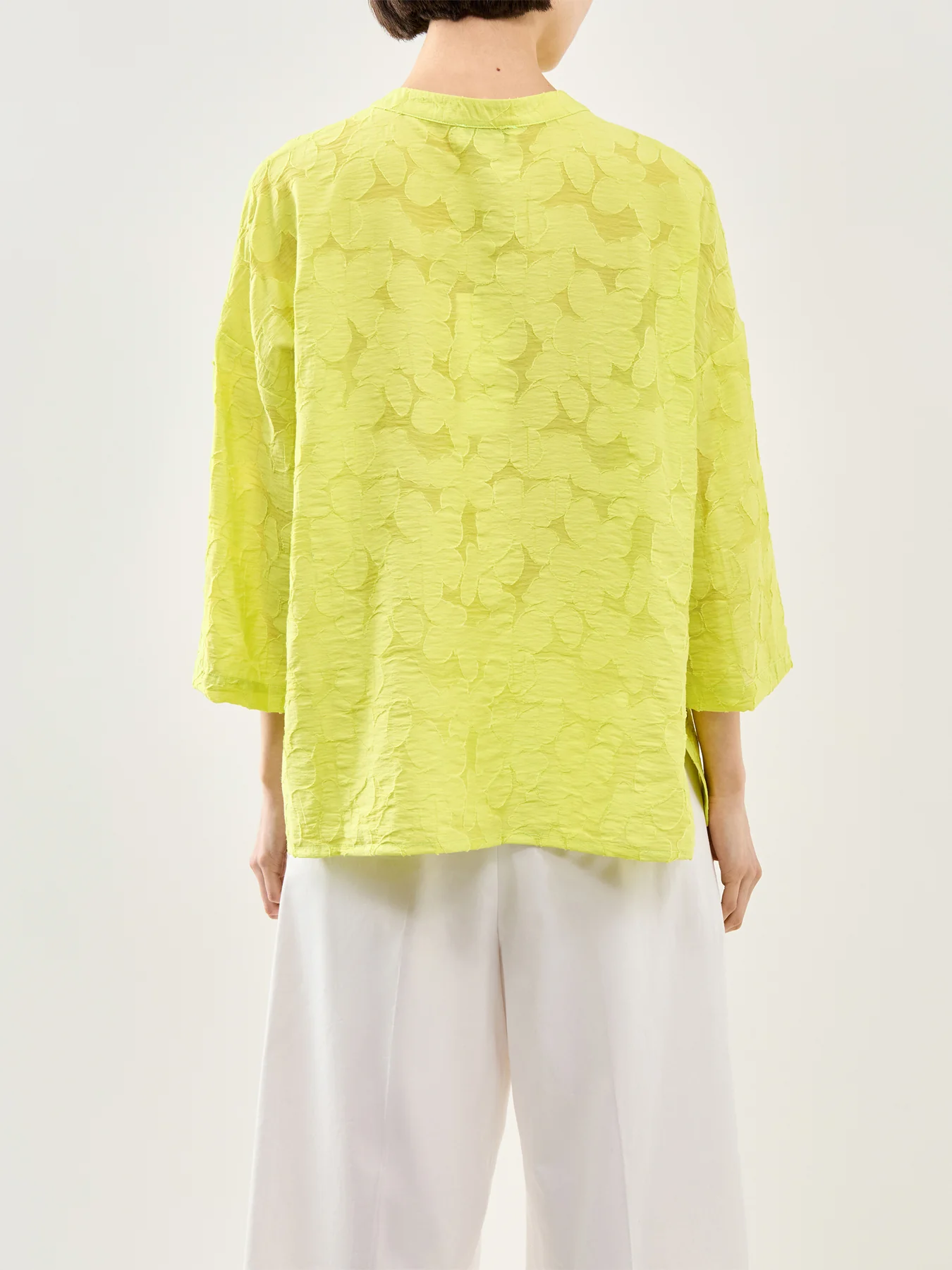 Floral Burnout Shirt Yellow - Image 5