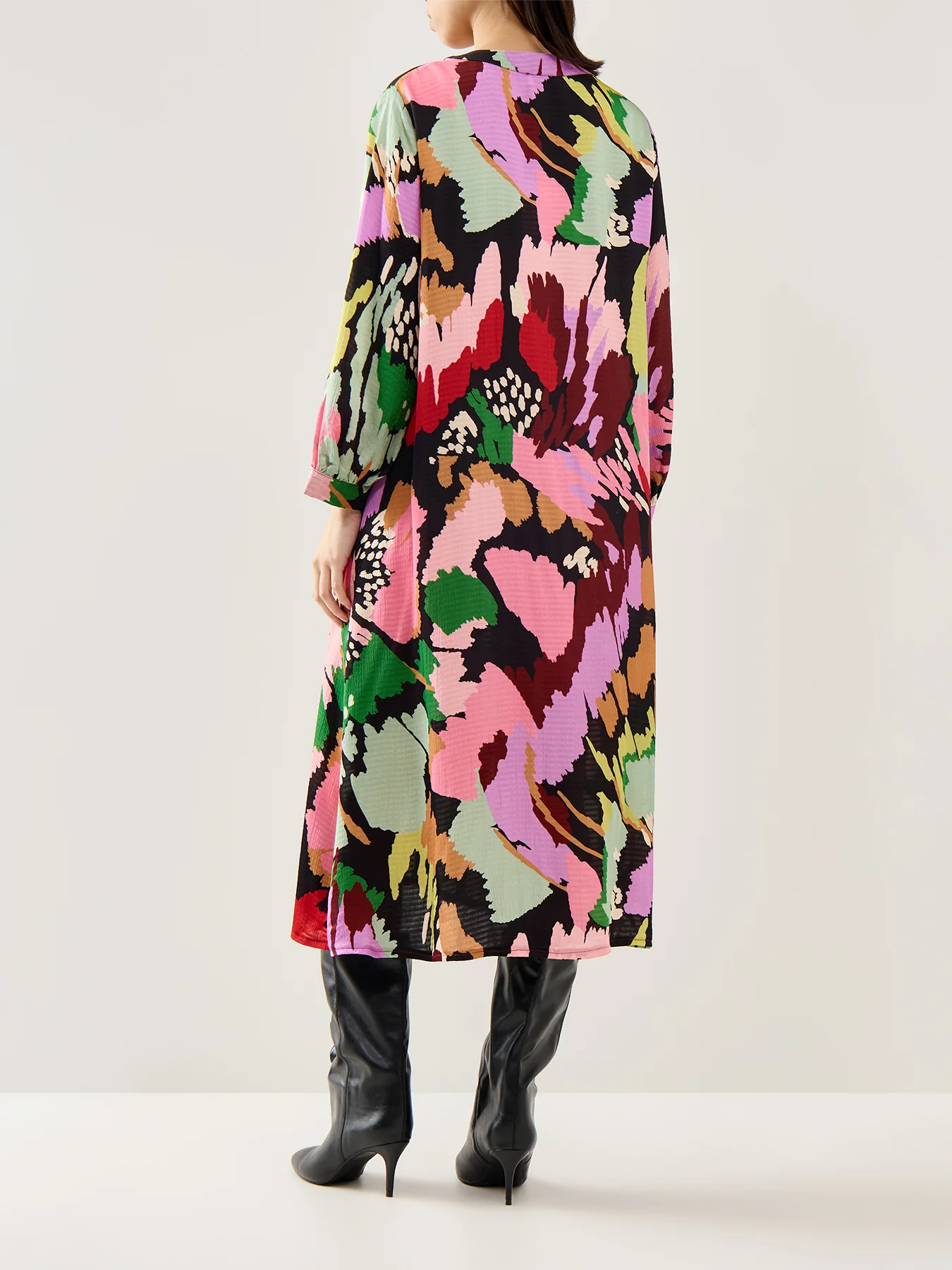 Large Floral Collage Dress Multi Colour - Image 5