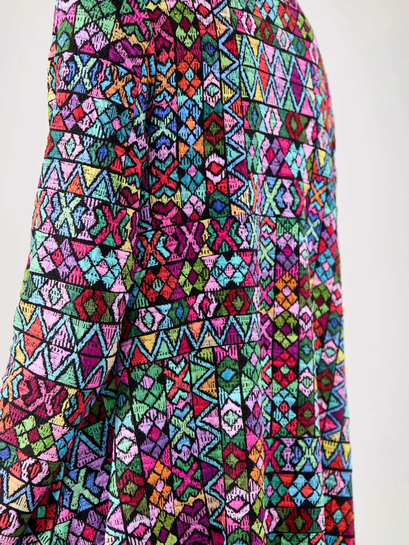 Peruvian Stitch Patchwork Dress Multi - Image 3