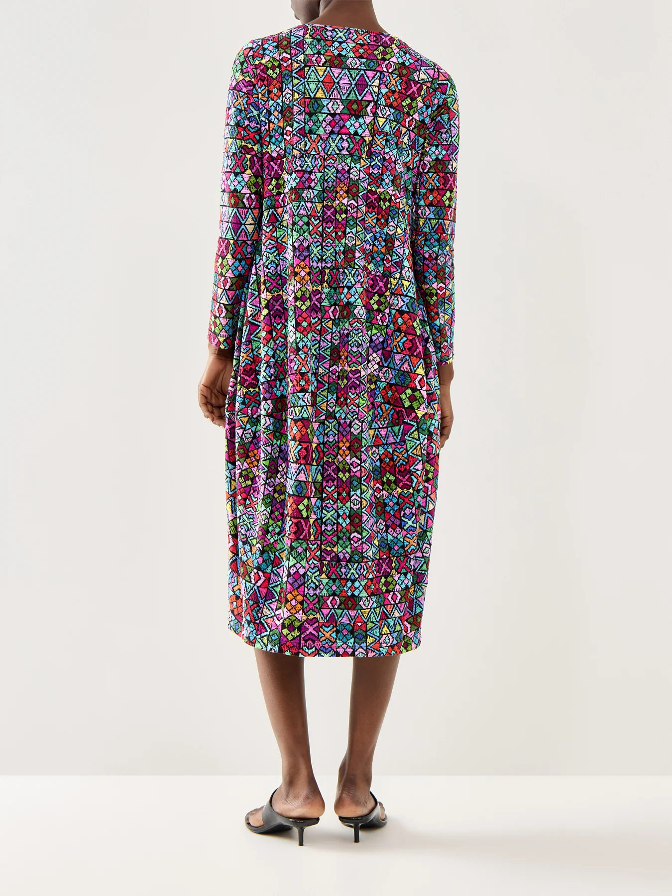 Peruvian Stitch Patchwork Dress Multi - Image 5