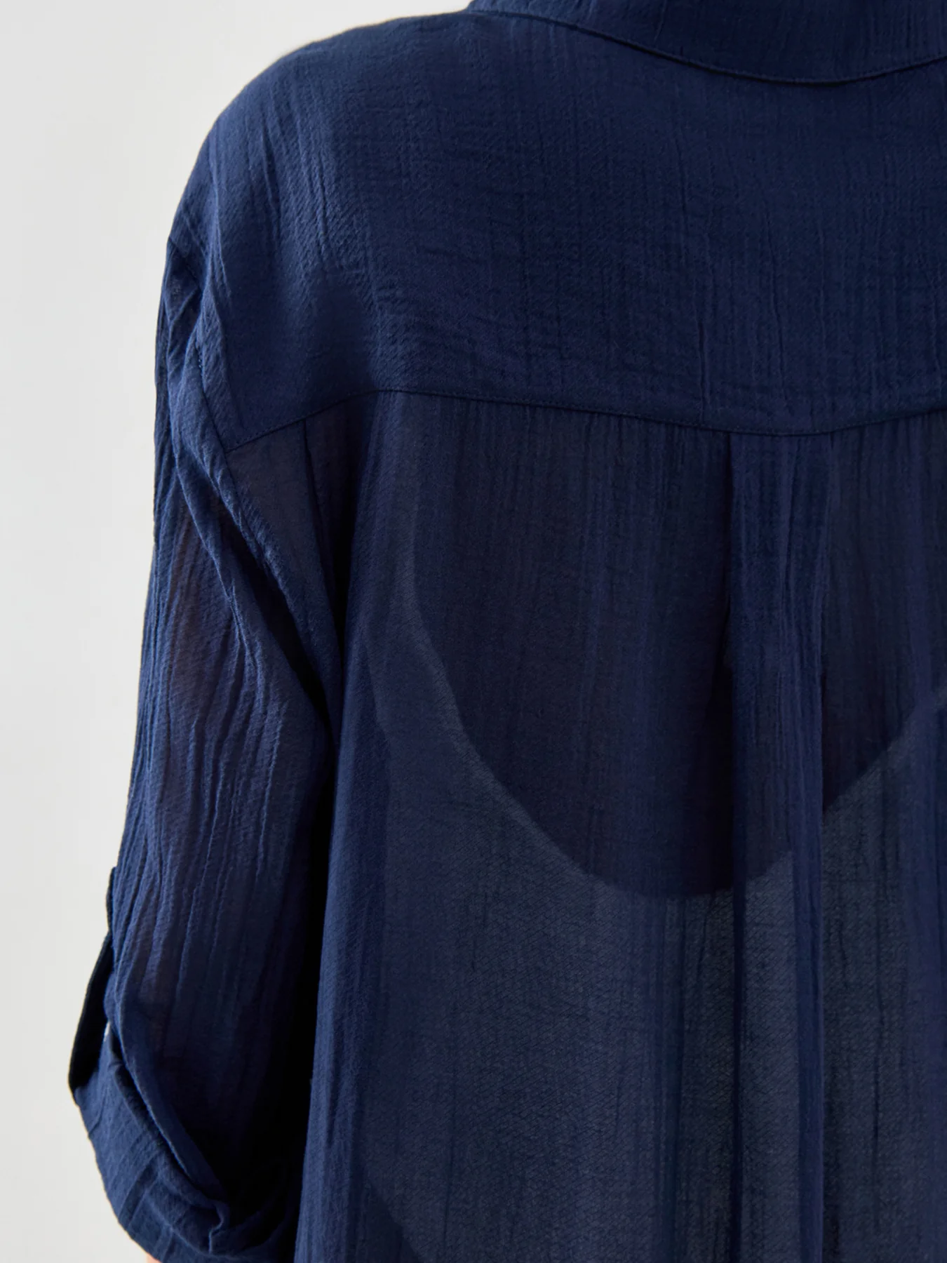 Crinkle Twill Beach Shirt Indigo - Image 3