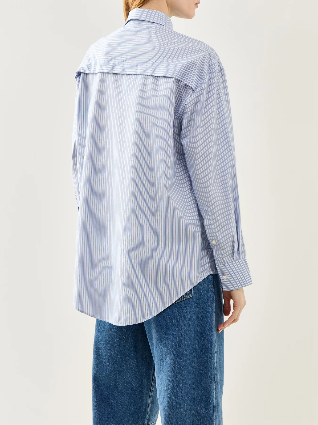 Allison Oversized Long Sleeve Stripe Shirt Blue Stripe - Image 5