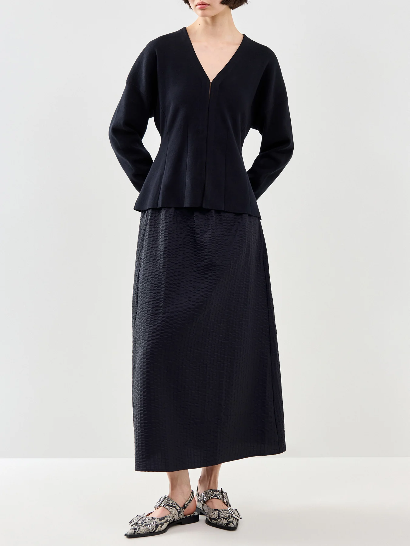 Anemone Waisted Cardigan Black - Image 2
