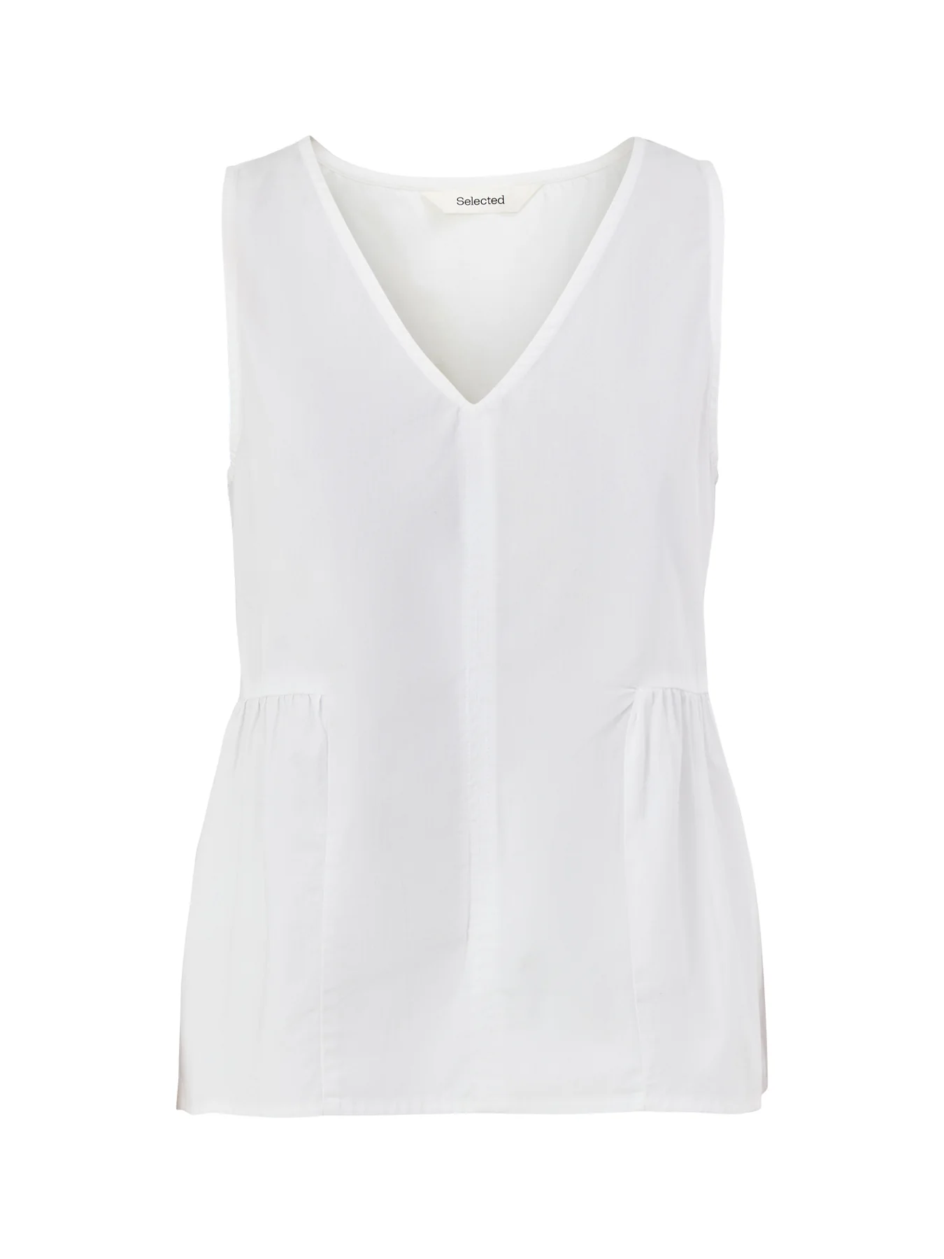 Blair V-Neck Peplum Top White