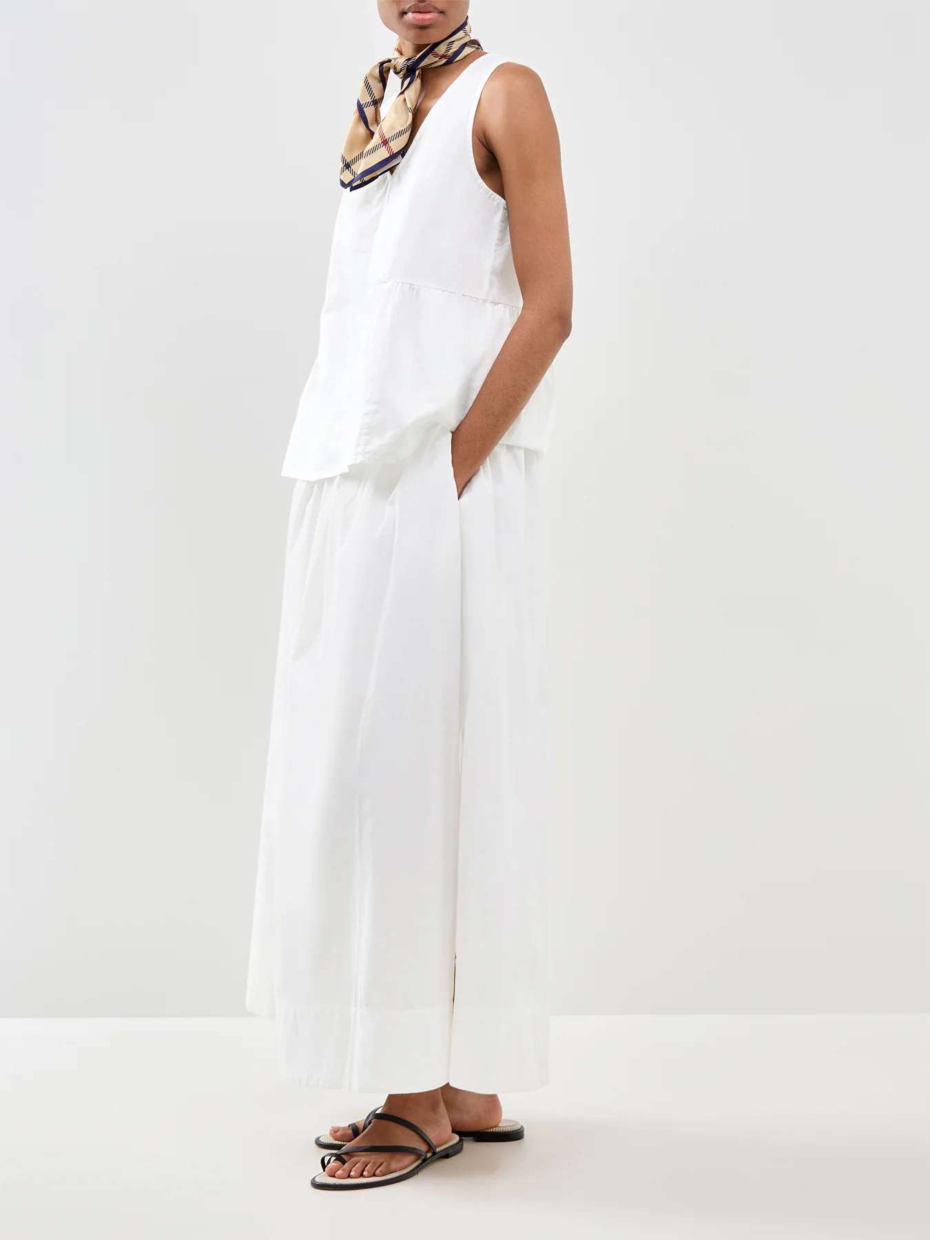 Blair V-Neck Peplum Top White - Image 2