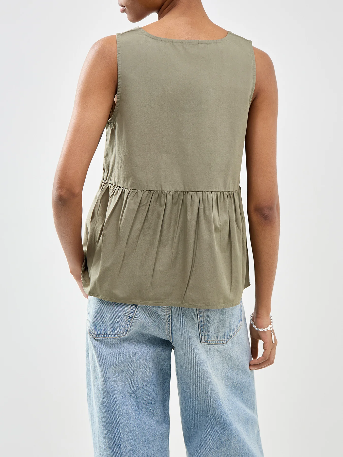 Blair Sleeveless Peplum Top Green - Image 5