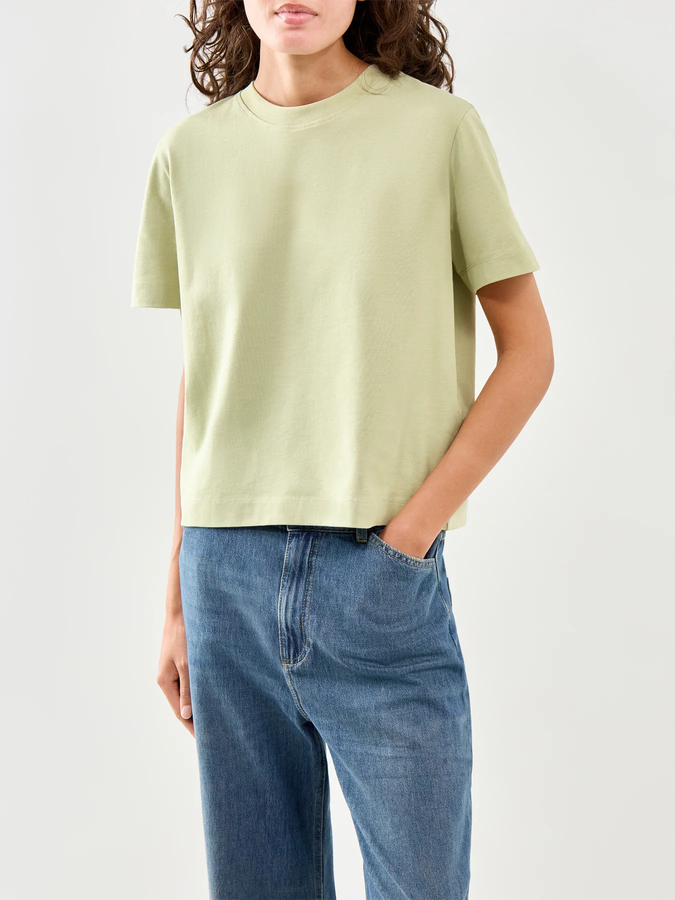 Essential Short Sleeve Boxy T-Shirt Lint - Image 4
