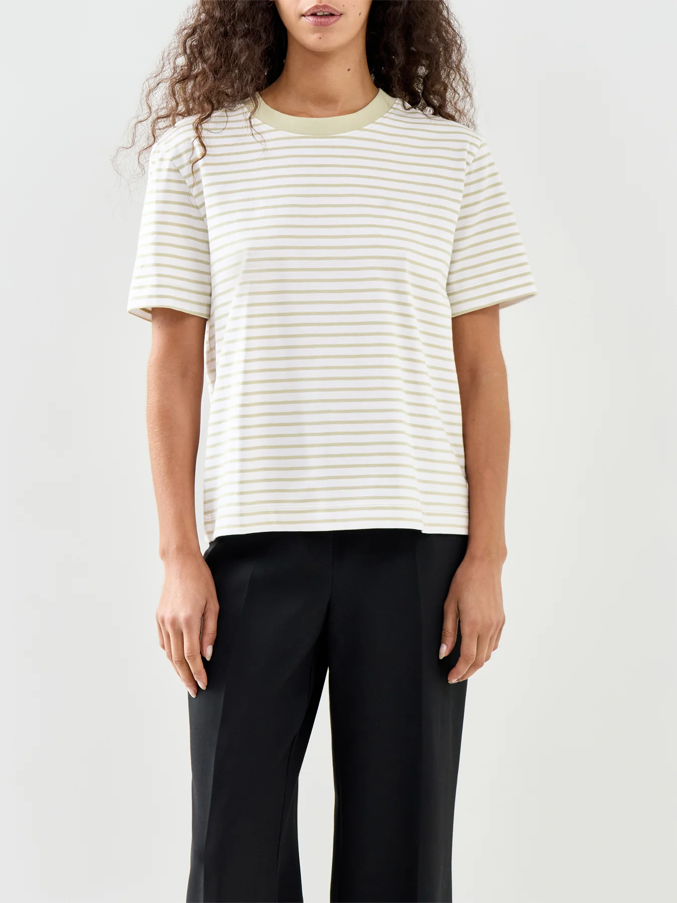 Striped Boxy T-Shirt Neutral - Image 4