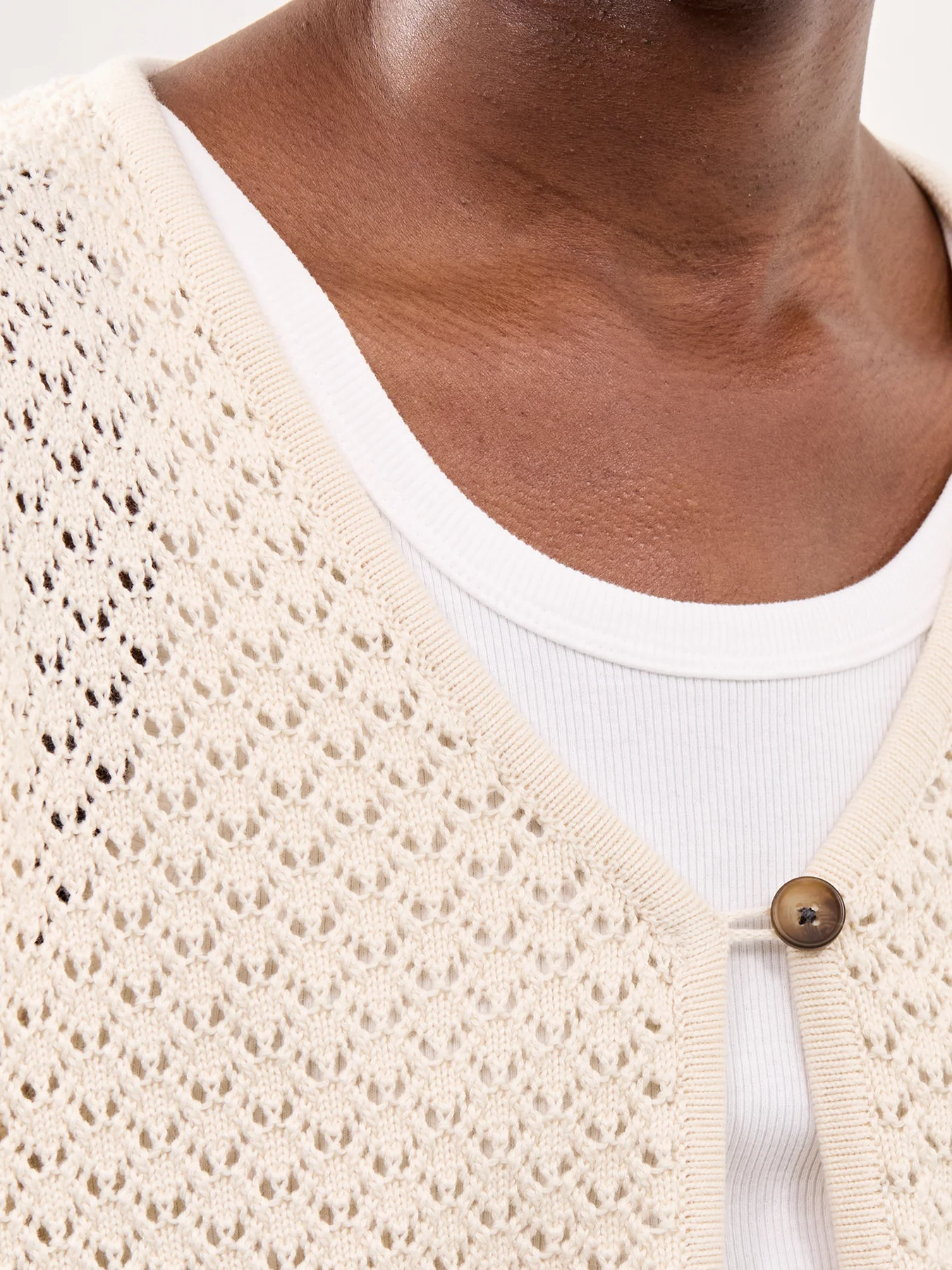 Ivy Structure Knit Cardigan Brown - Image 3