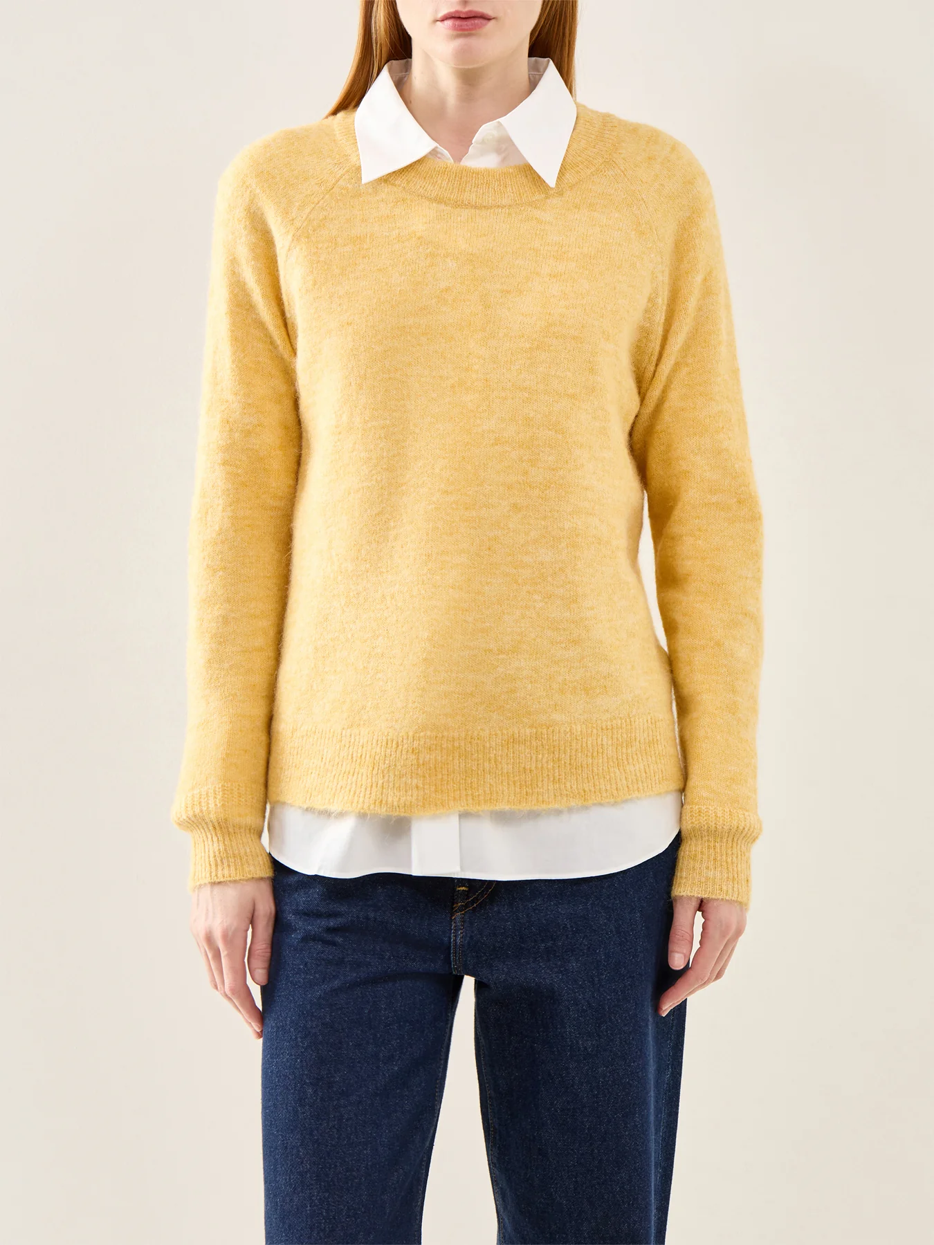 Lulu Long Sleeve Knit O-Neck Yellow - Image 4