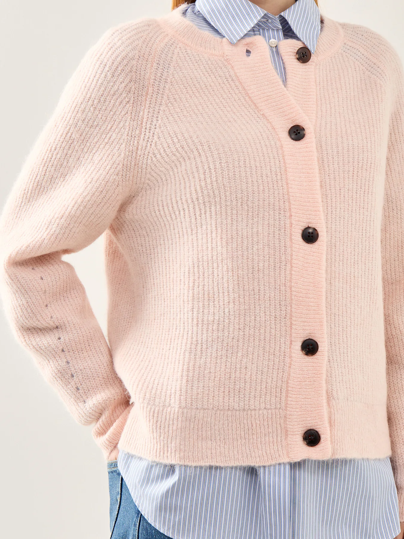 Lulu Long Sleeve Knit Short Cardigan Pink - Image 3
