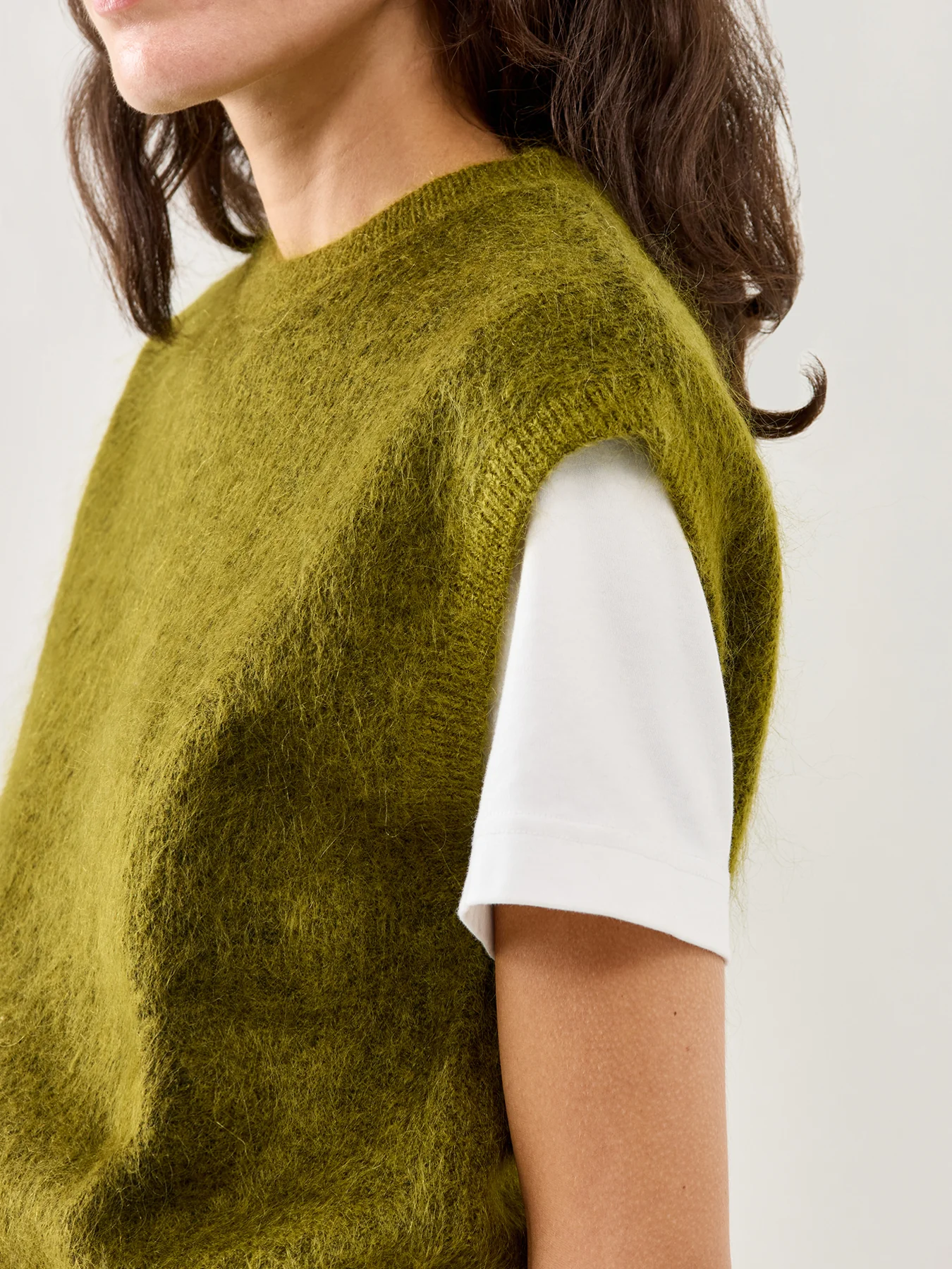 Mohair Knit Vest Green - Image 3