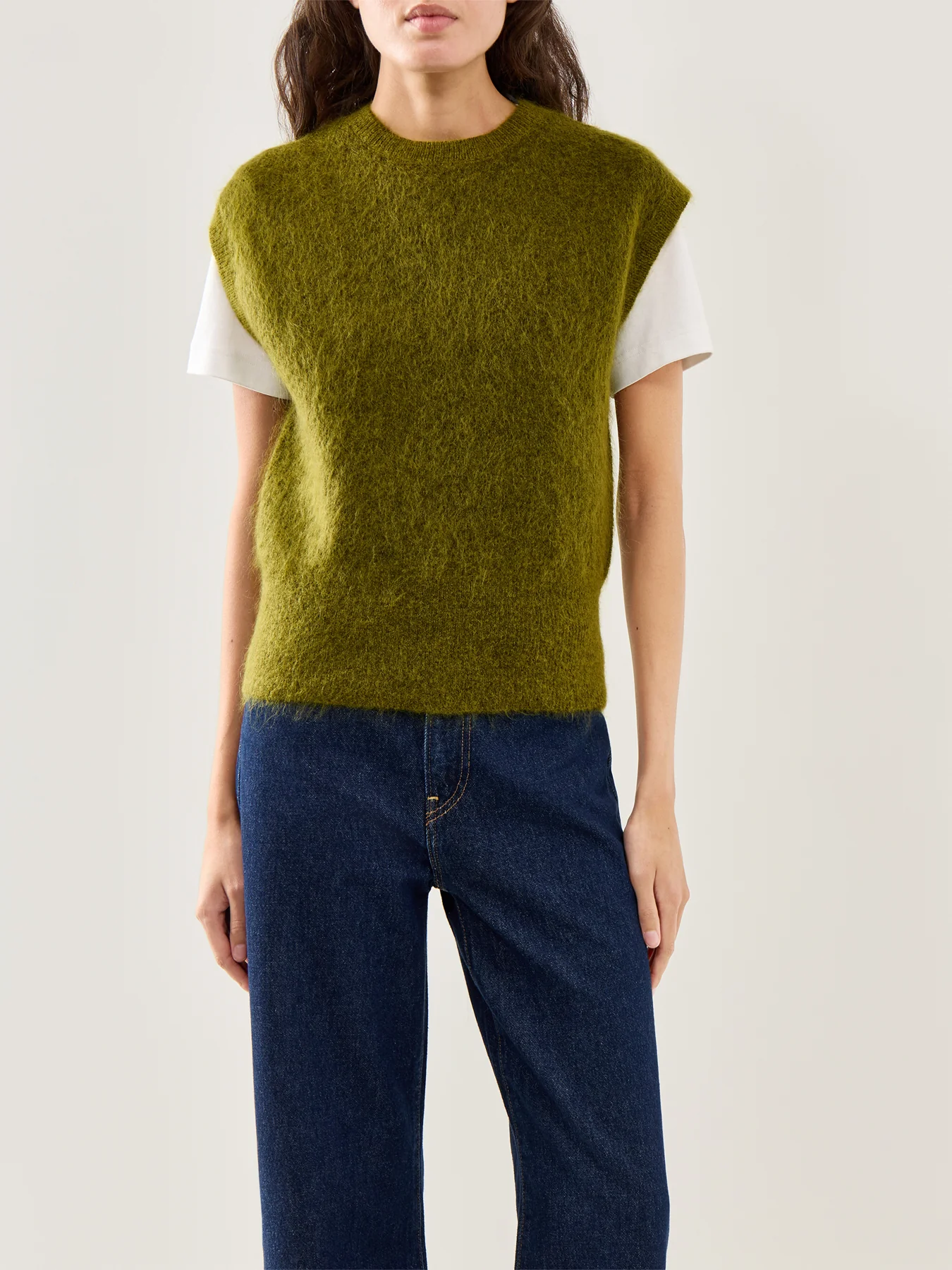 Mohair Knit Vest Green - Image 4