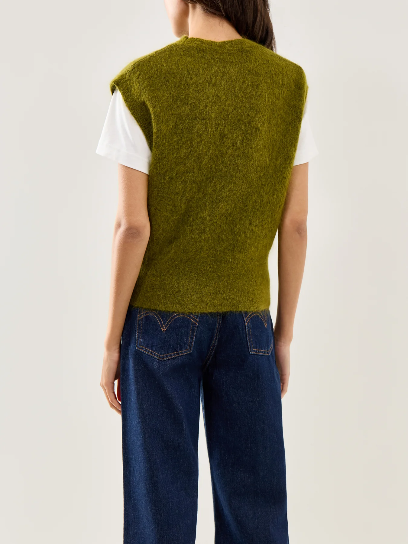 Mohair Knit Vest Green - Image 5