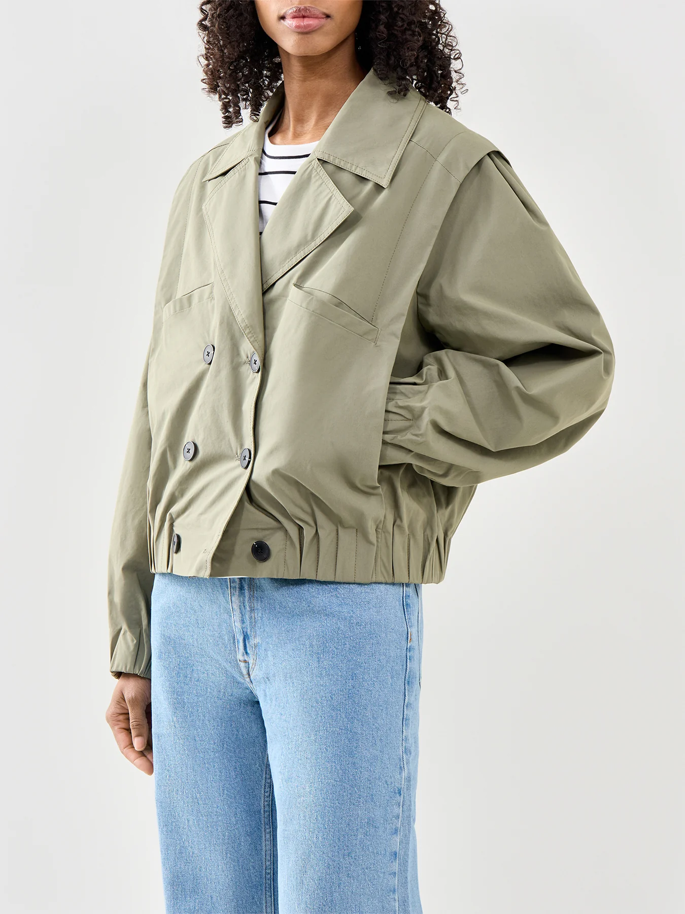Casual Bomber Jacket Green - Image 4