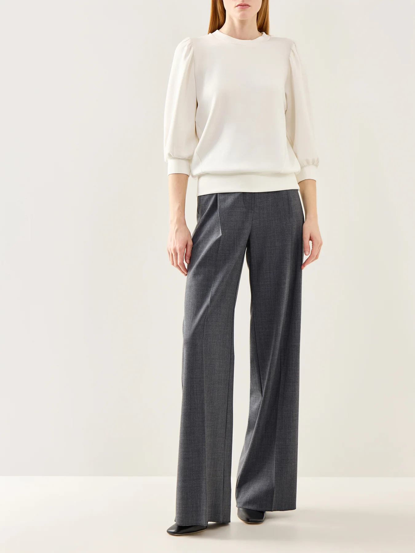 Tenny Three-Quarter Sleeve Sweat Top White - Image 2