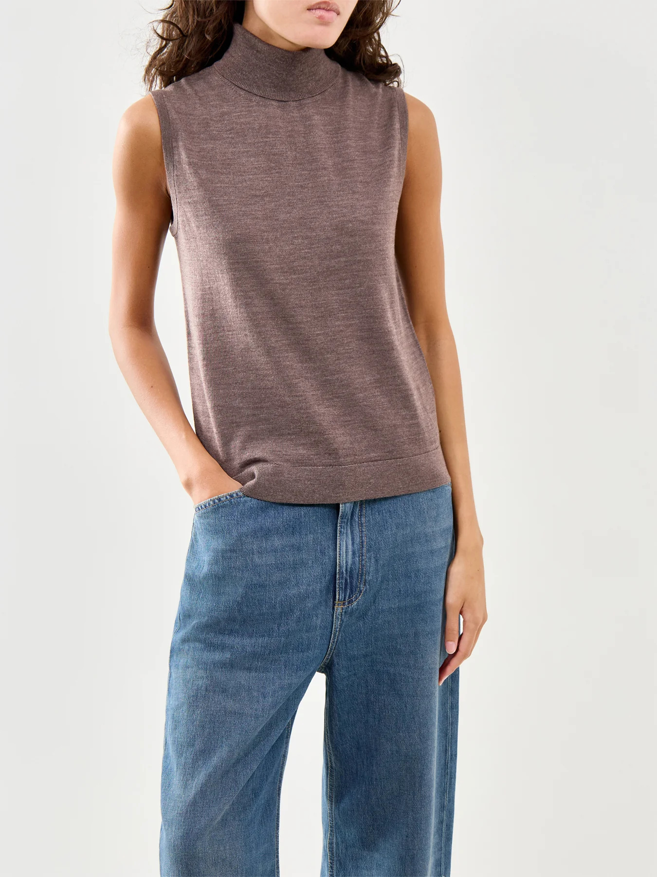 Roll Neck Knit Brown - Image 4